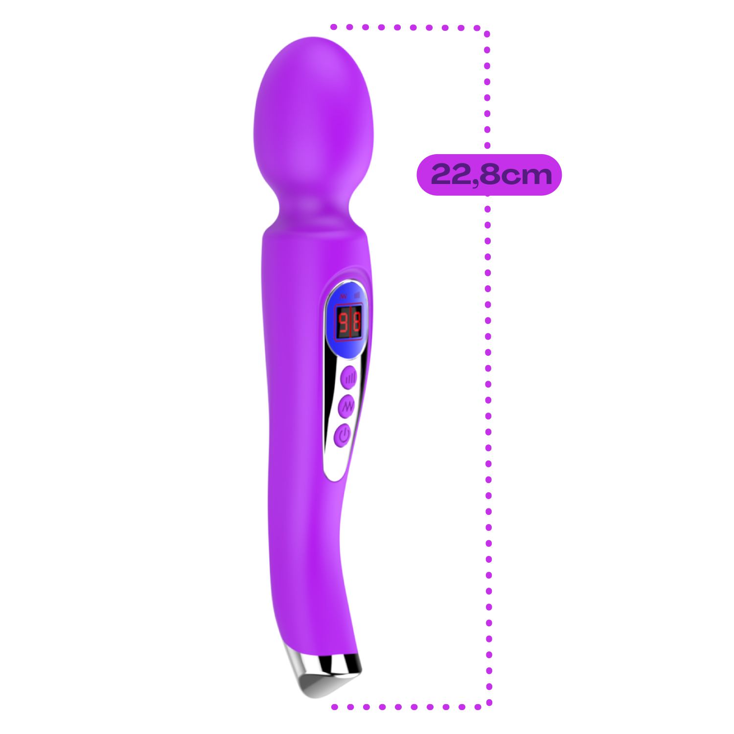 Wand vibrator met ei 22,8cm paars kopen
