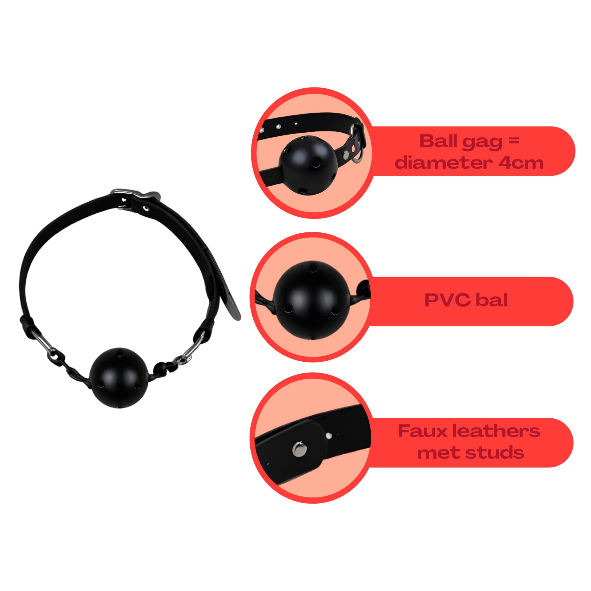 Ball gag - PVC bal goedkoop kopen