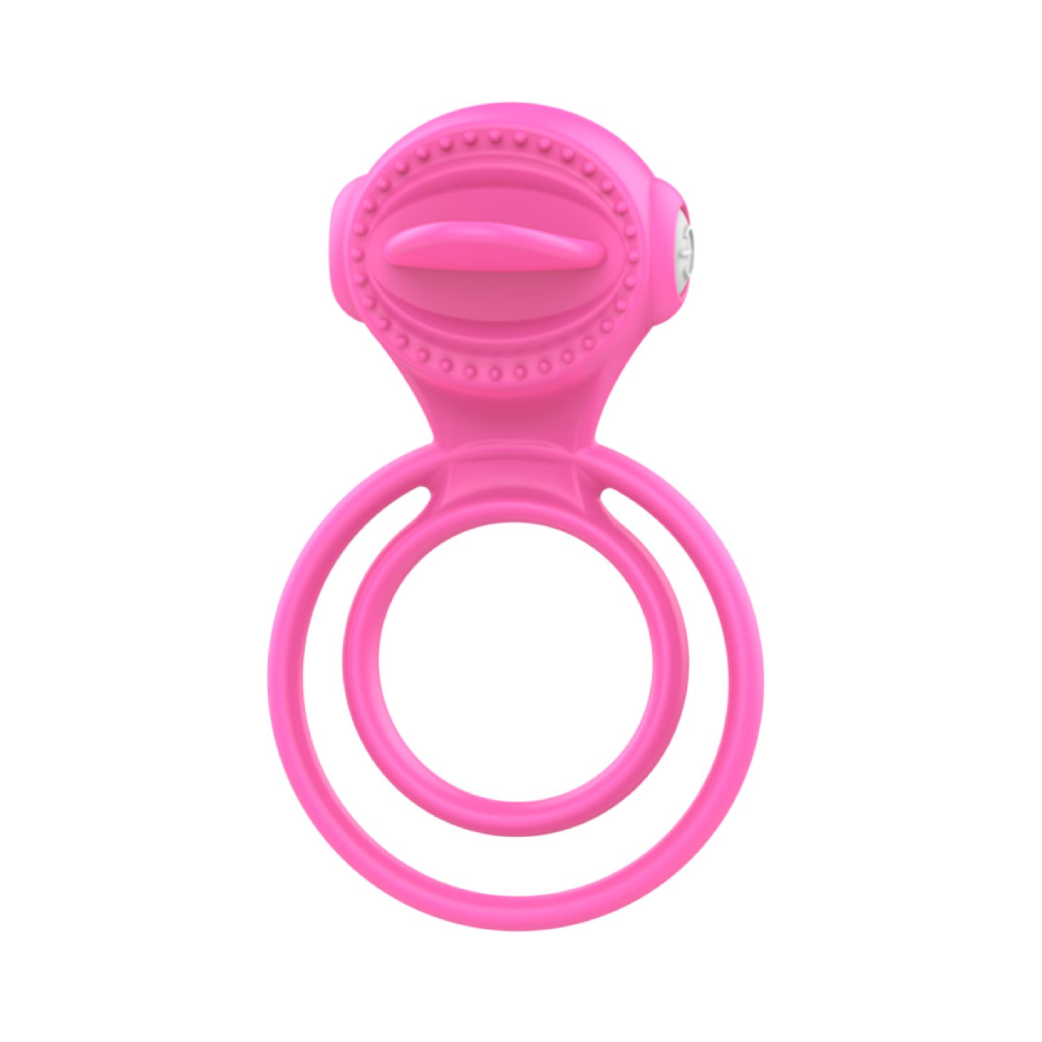 Vibrerende cockring met tong lichtroze