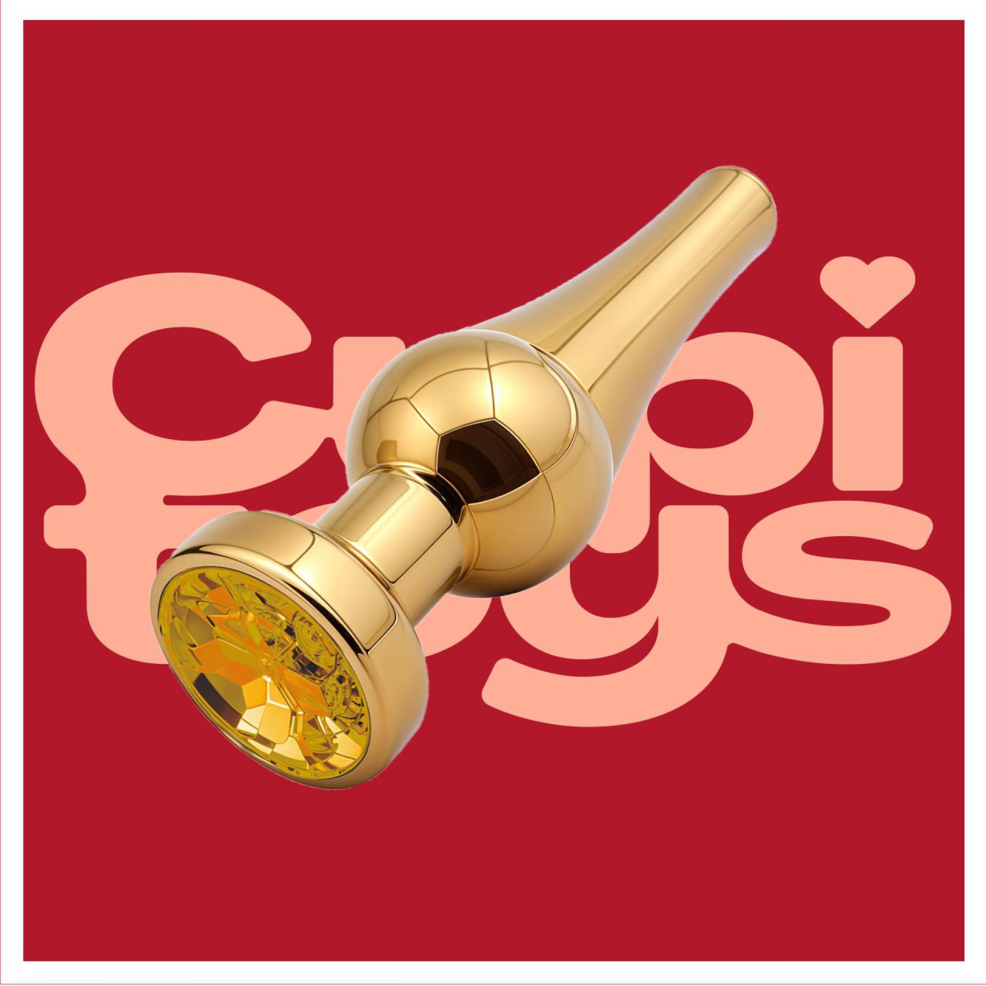 Metalen goud butt plug diamant taps kopen