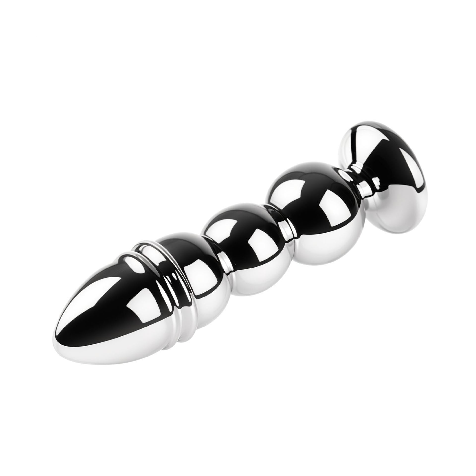 Butt plug Zilvere lichtpaars bolletjes punt