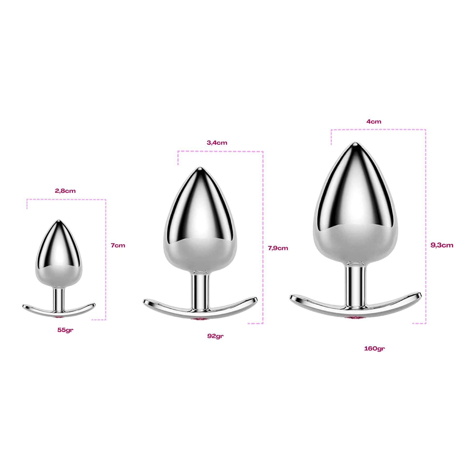metalen butt plug zilver lichtroze anker kopen
