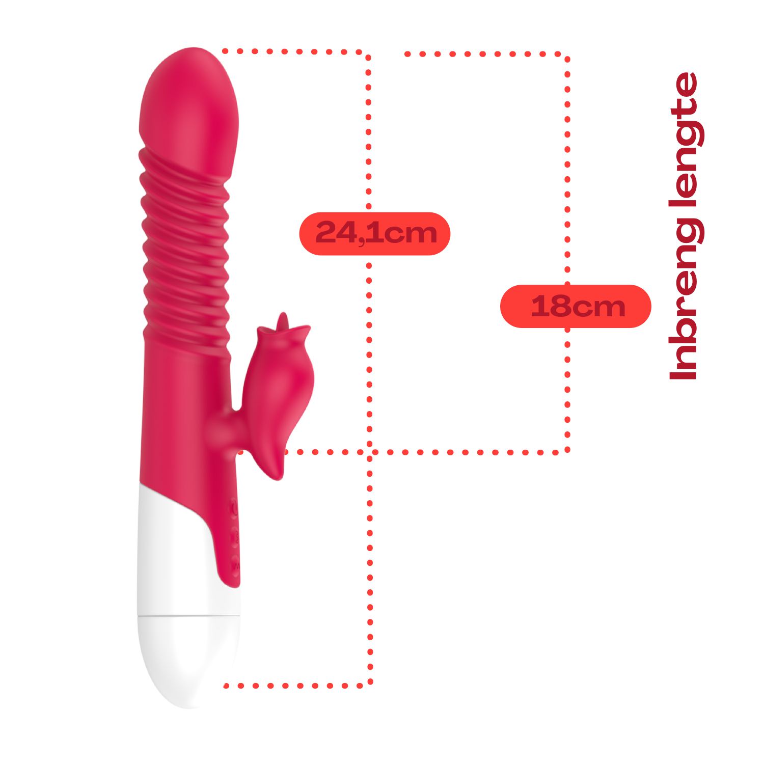 Stotende tarzan vibrator met tong 42graden