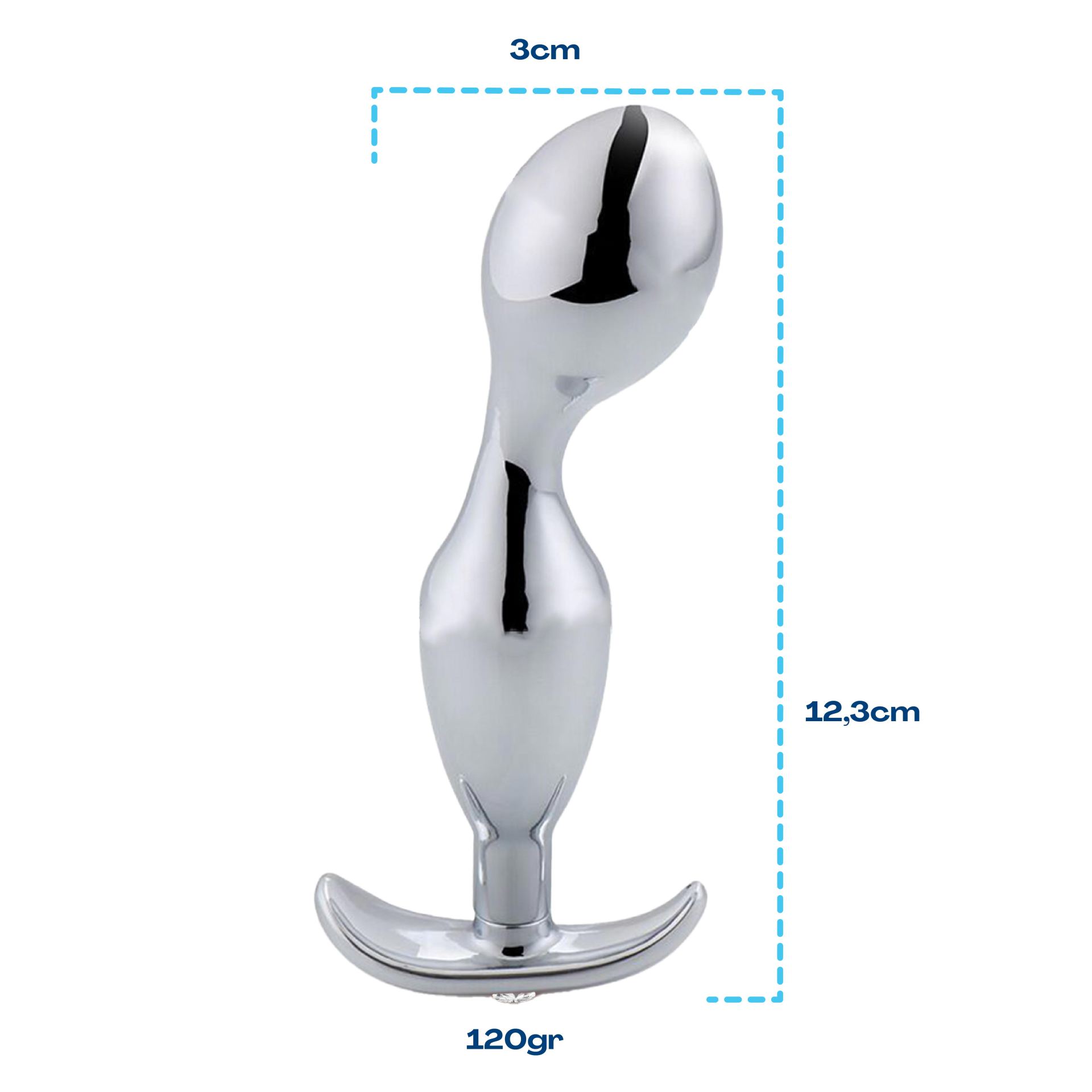 metalen butt plug zilver wit anker ergonomisch