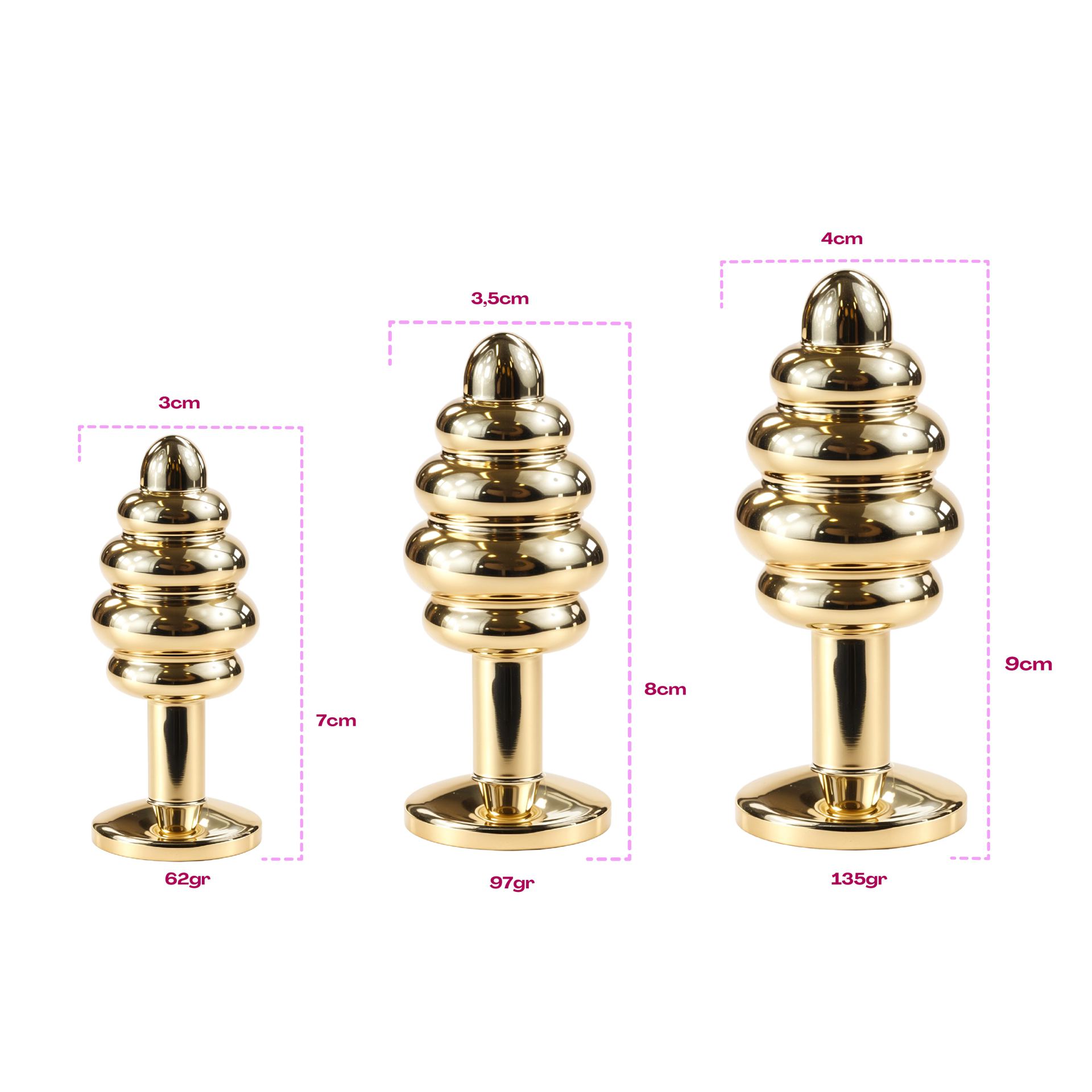 goedkope goud metalen butt plug