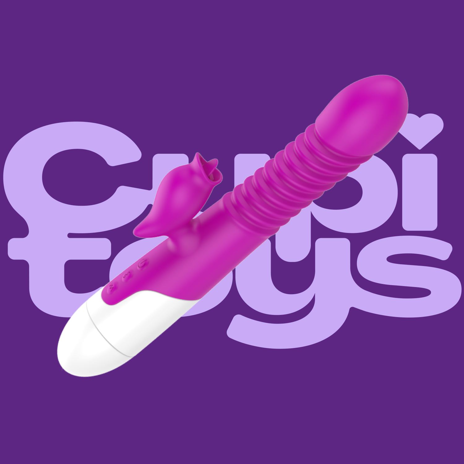 Paars Tarzan vibrator tong stotend 2in1 24,2cm