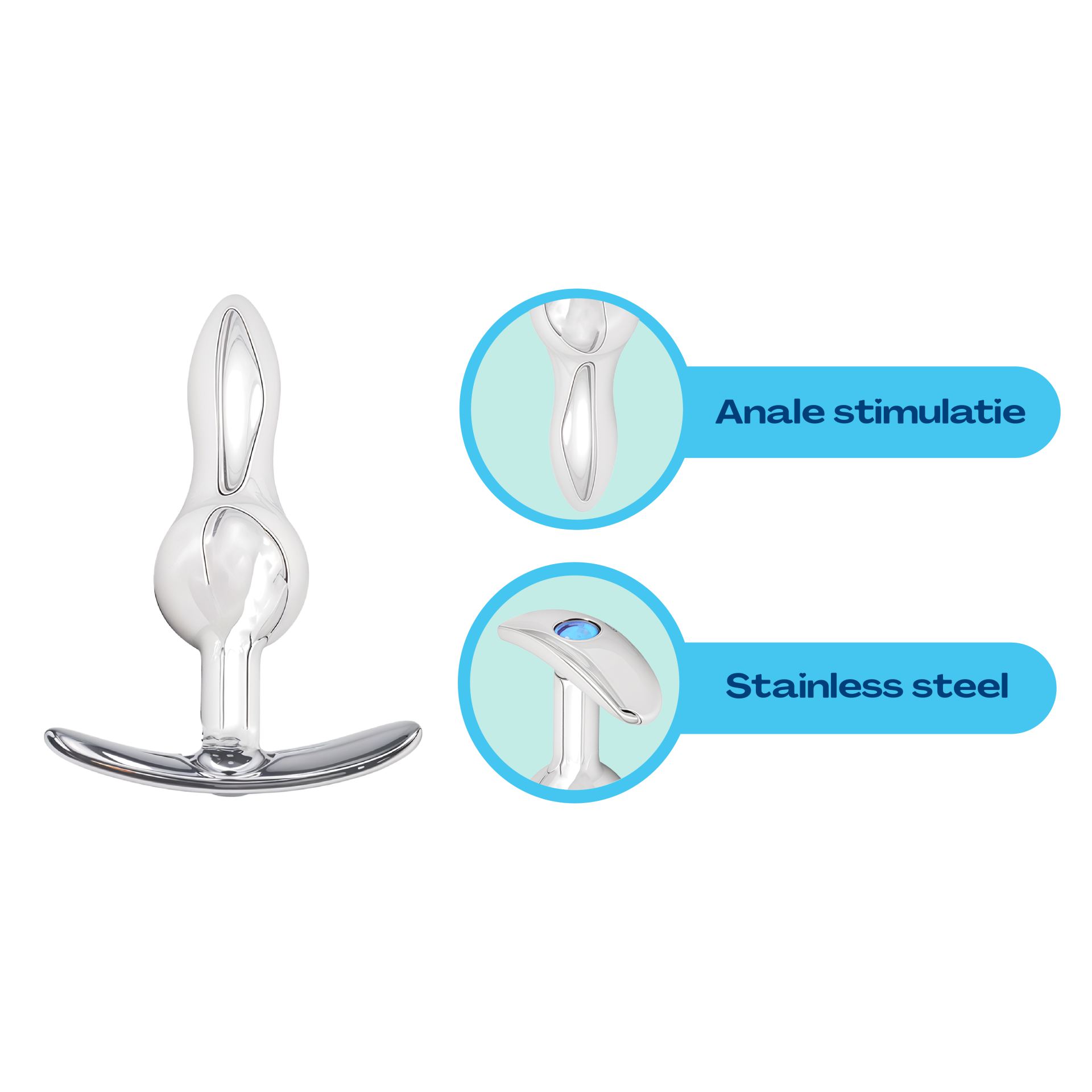 metalen butt plug zilver anker lang online