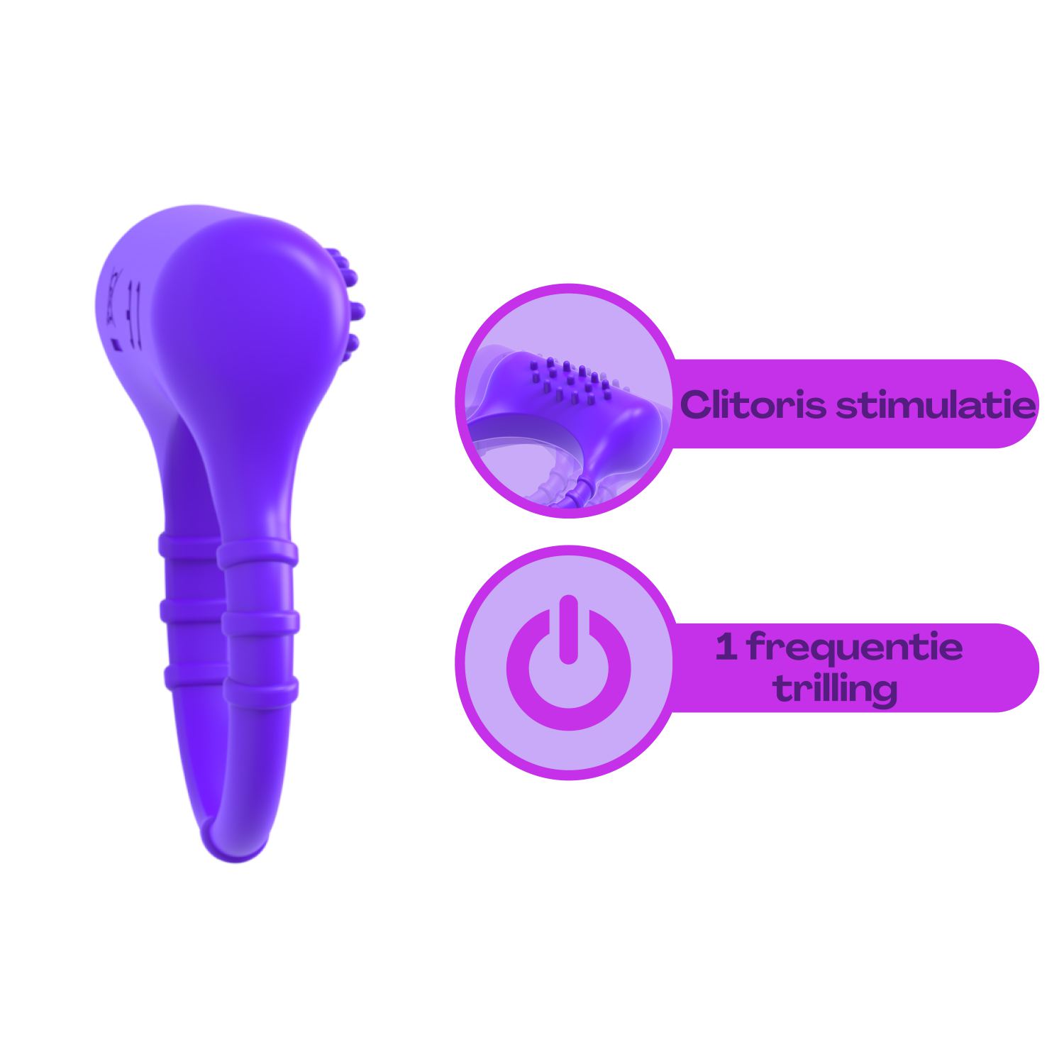Vibrerende cockring clitoris paars goedkoop