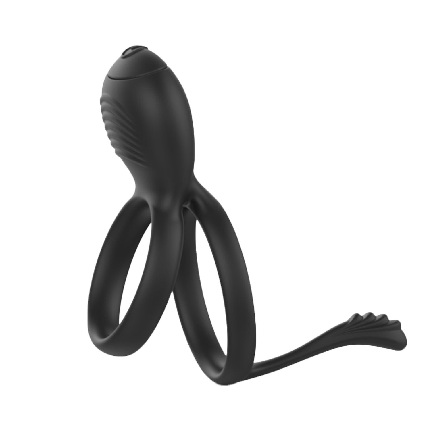 Vibrerende dubbele cockring zwart