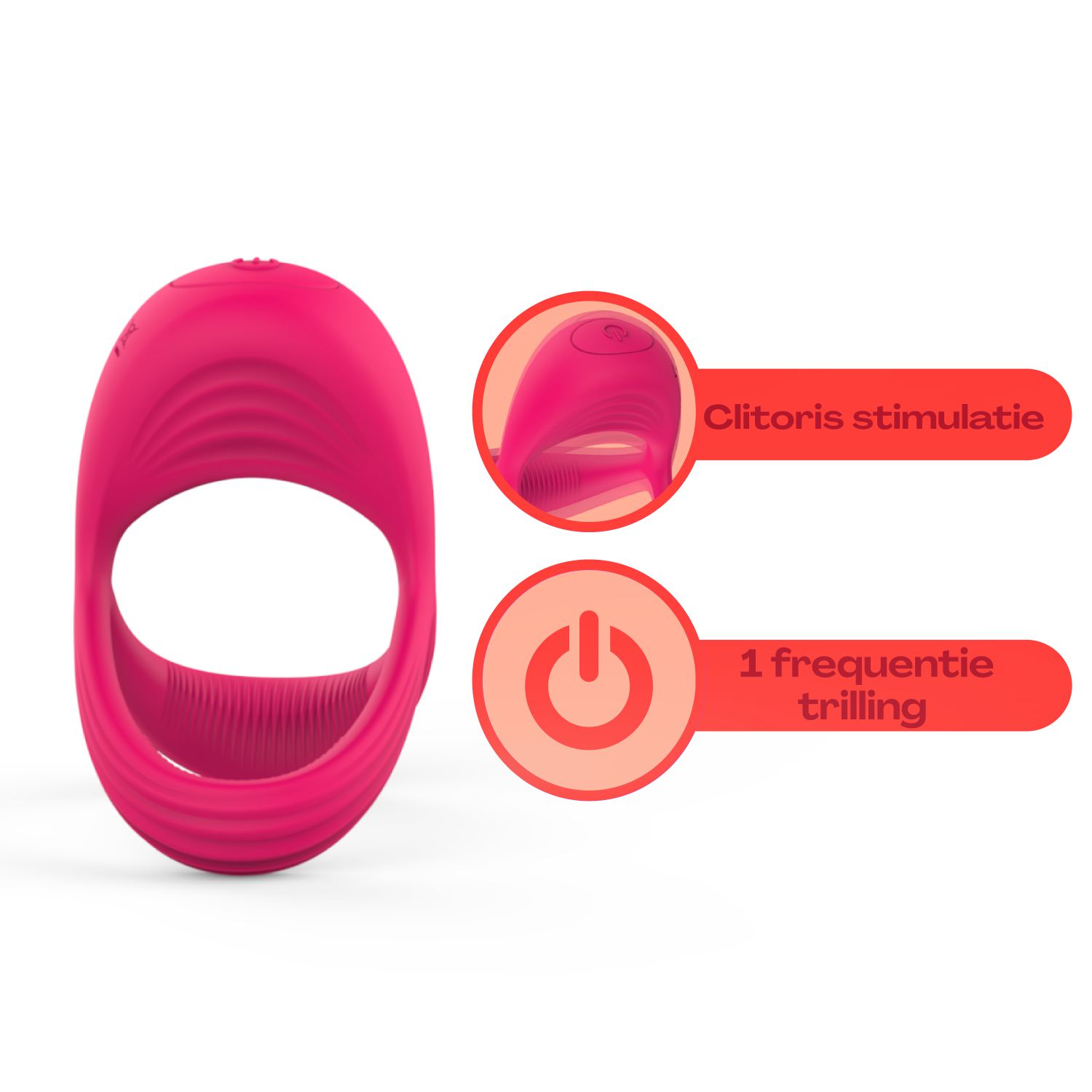 roze Vibrerende cockring met balzakring