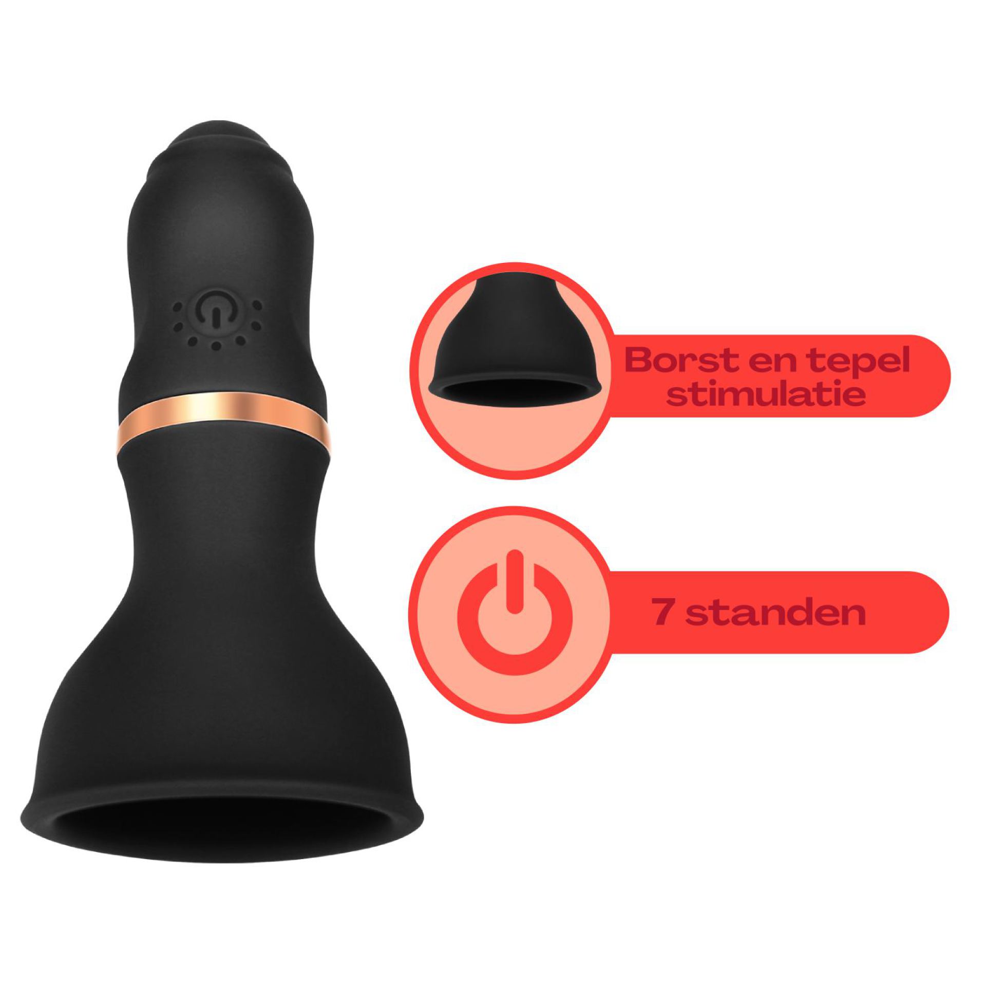 Borst en tepel vibrator zwart bestellen