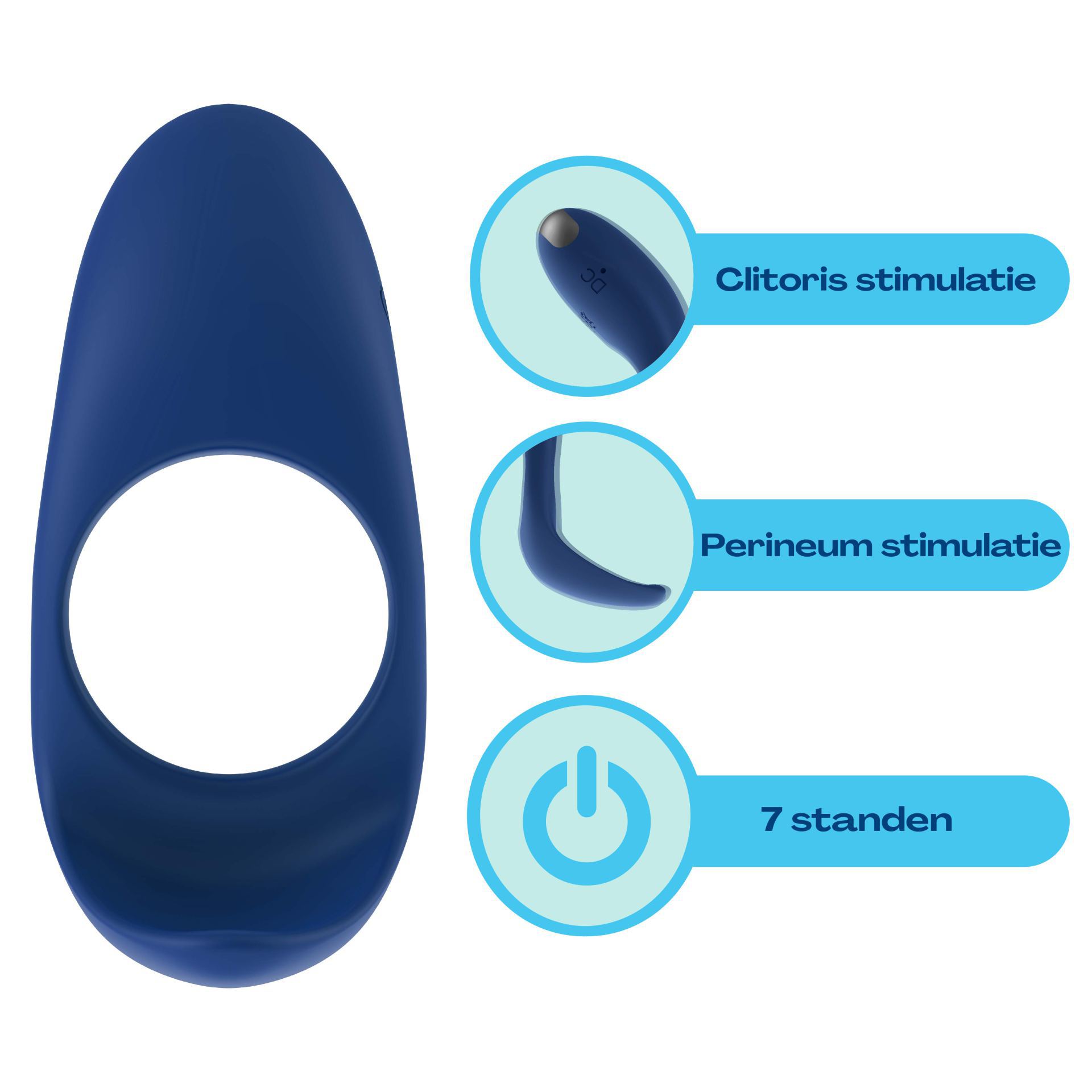 Vibrerende cockring Donkerblauw bestellen