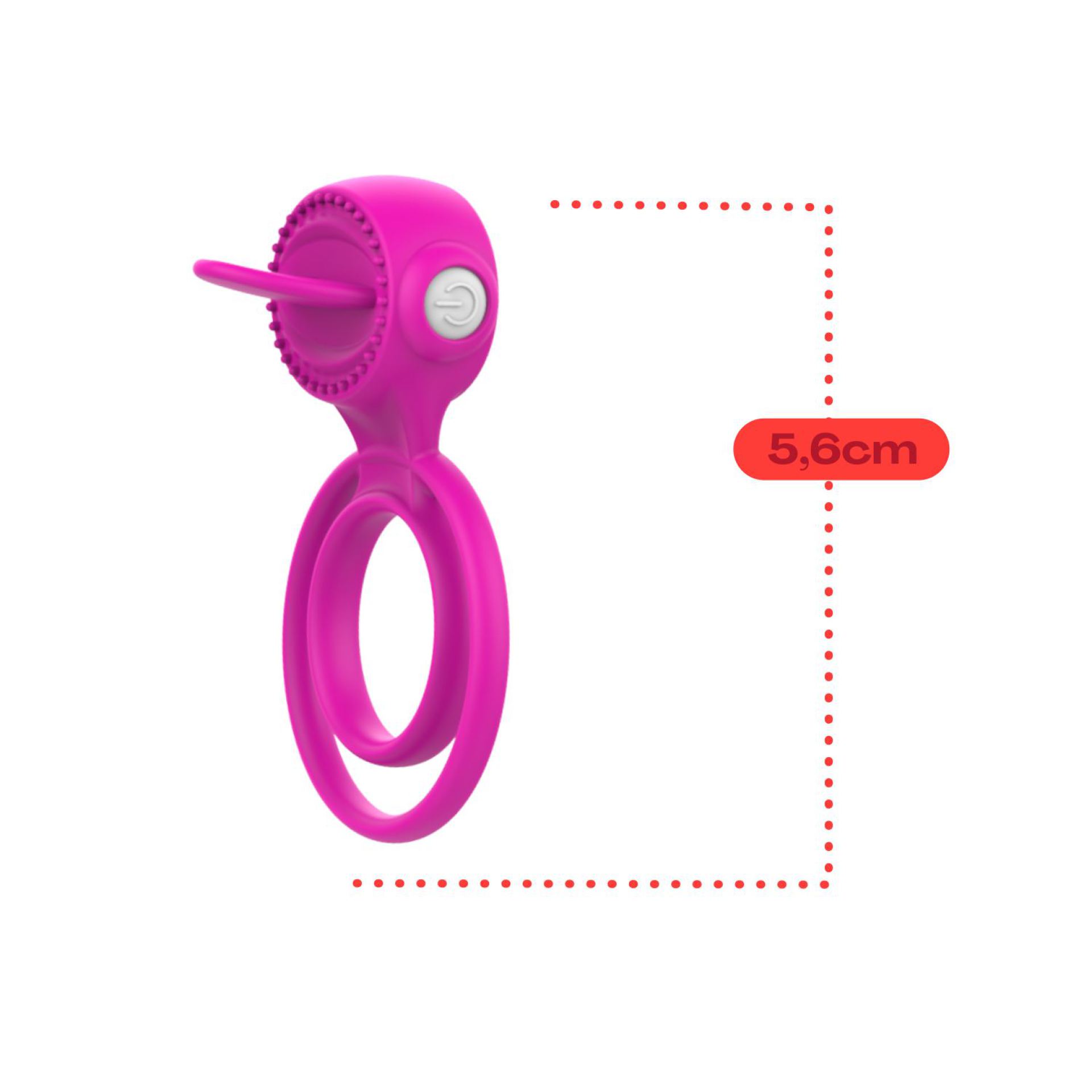 Roze Vibrerende dubbele cockring tong kopen