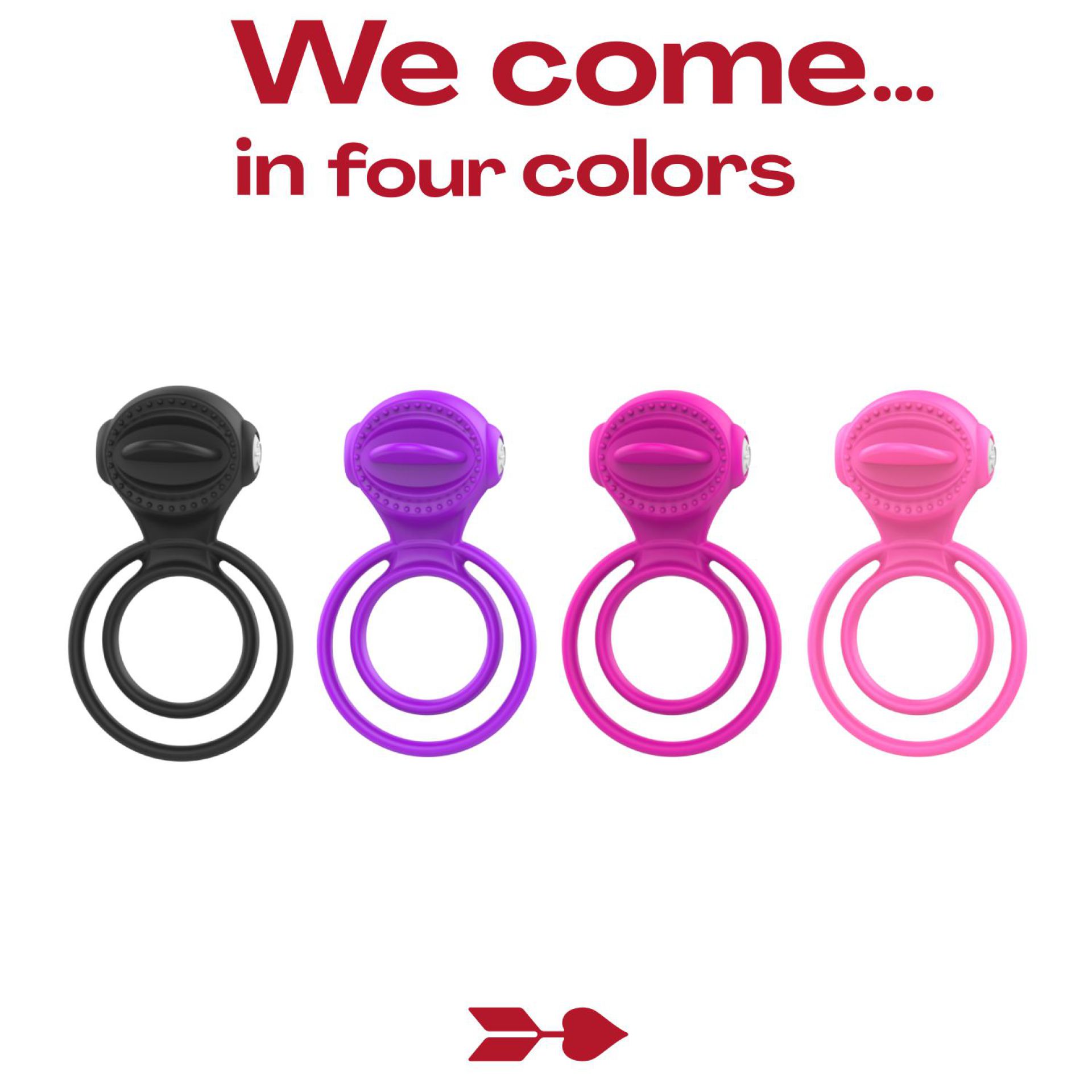 Vibrerende dubbele cockring tong roze