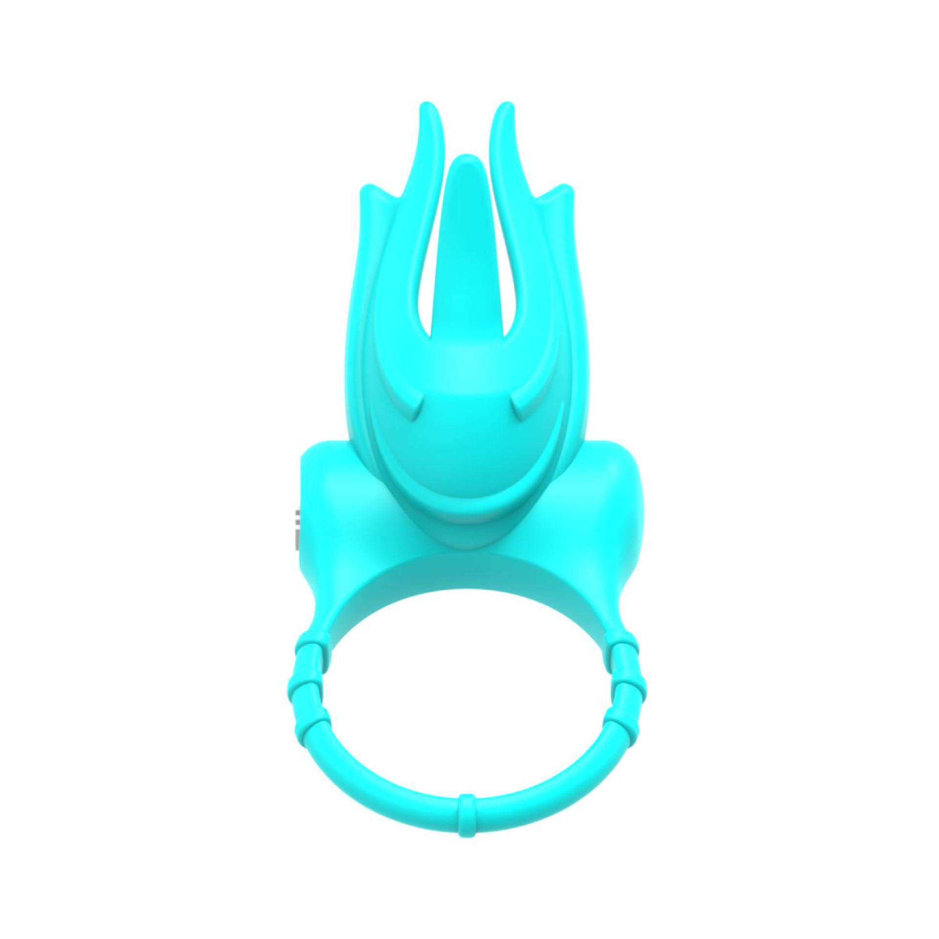 Vibrerende cockring met rabbit turquoise