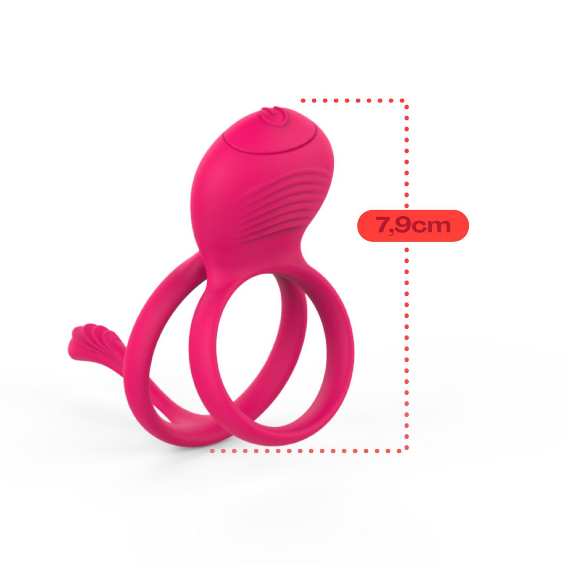 Vibrerende dubbele cockring roze kopen
