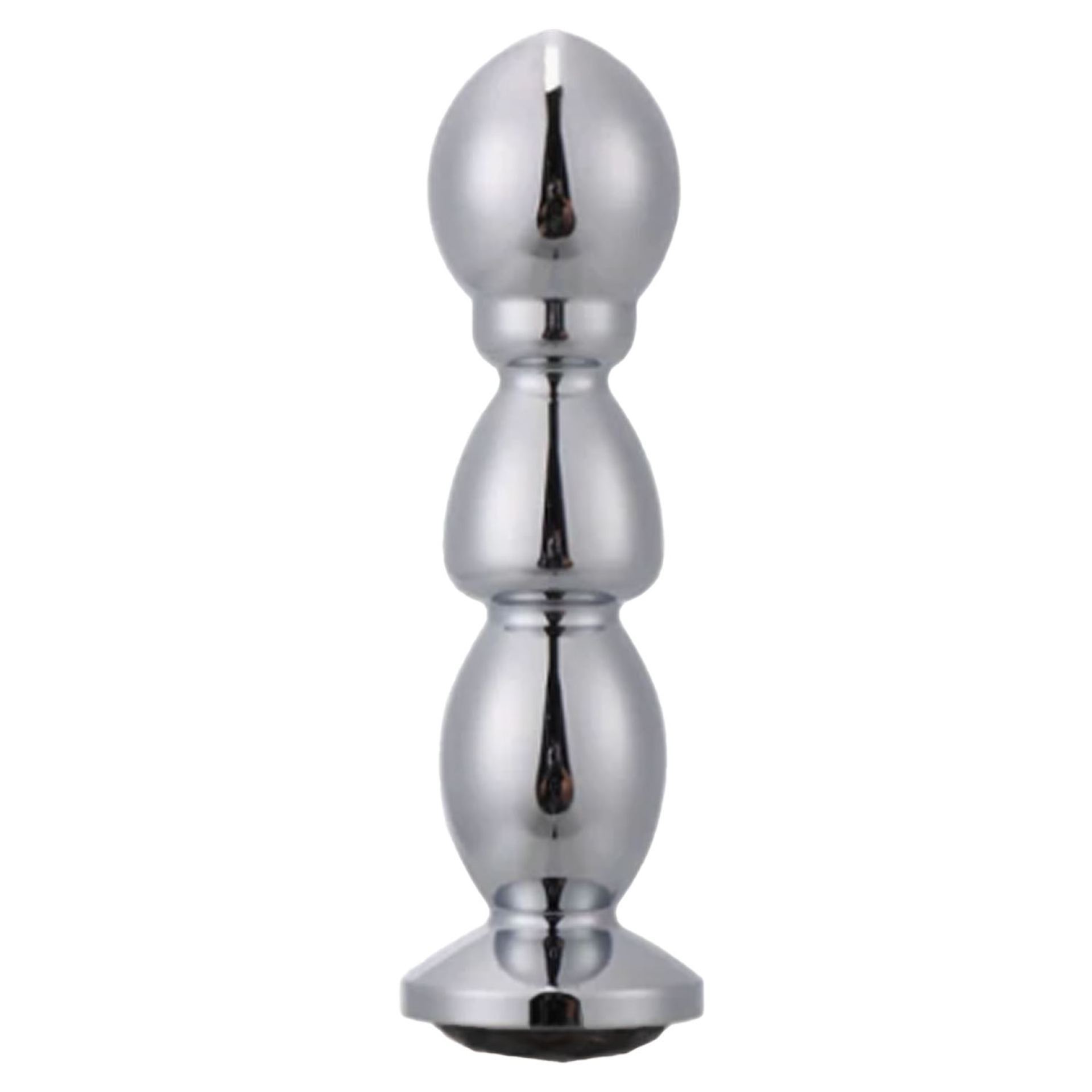 metalen butt plug zilver zwart bullet