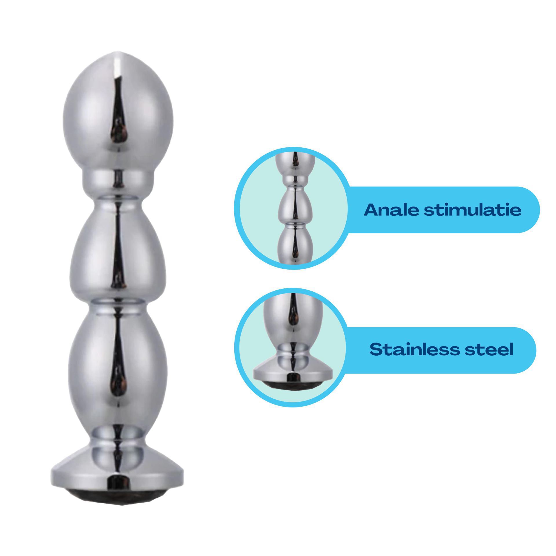 metalen butt plug zilver zwart bullet online