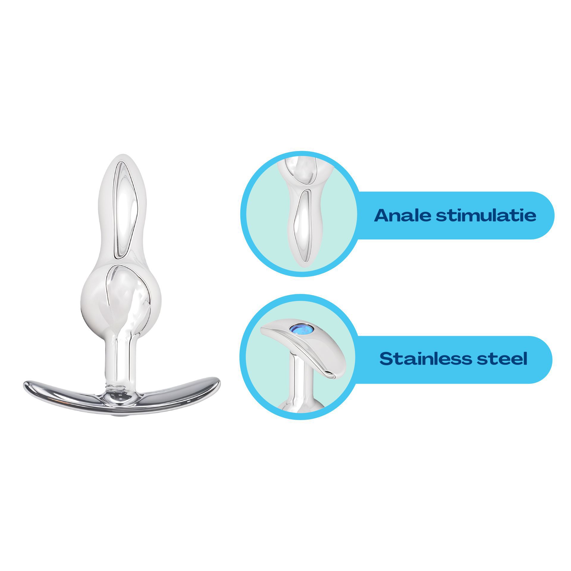metalen butt plug zilver anker lang online