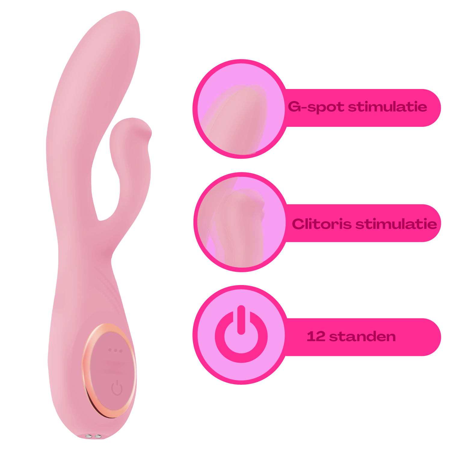 Tarzan vibrator rabbit 19,2cm roze kopen