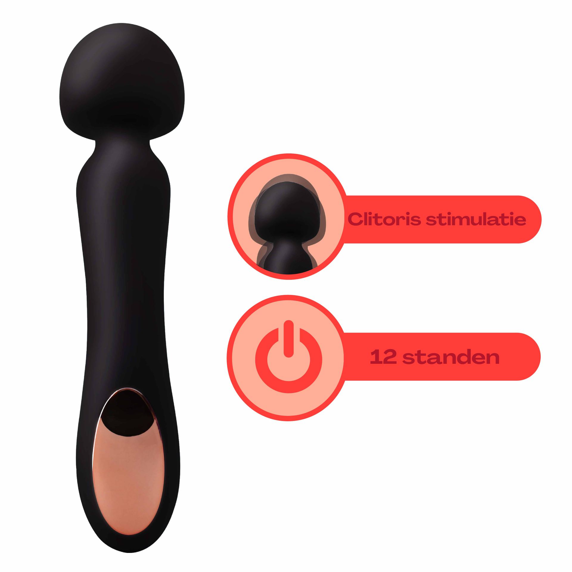 Wand vibrator 23,1cm Zwart kopen