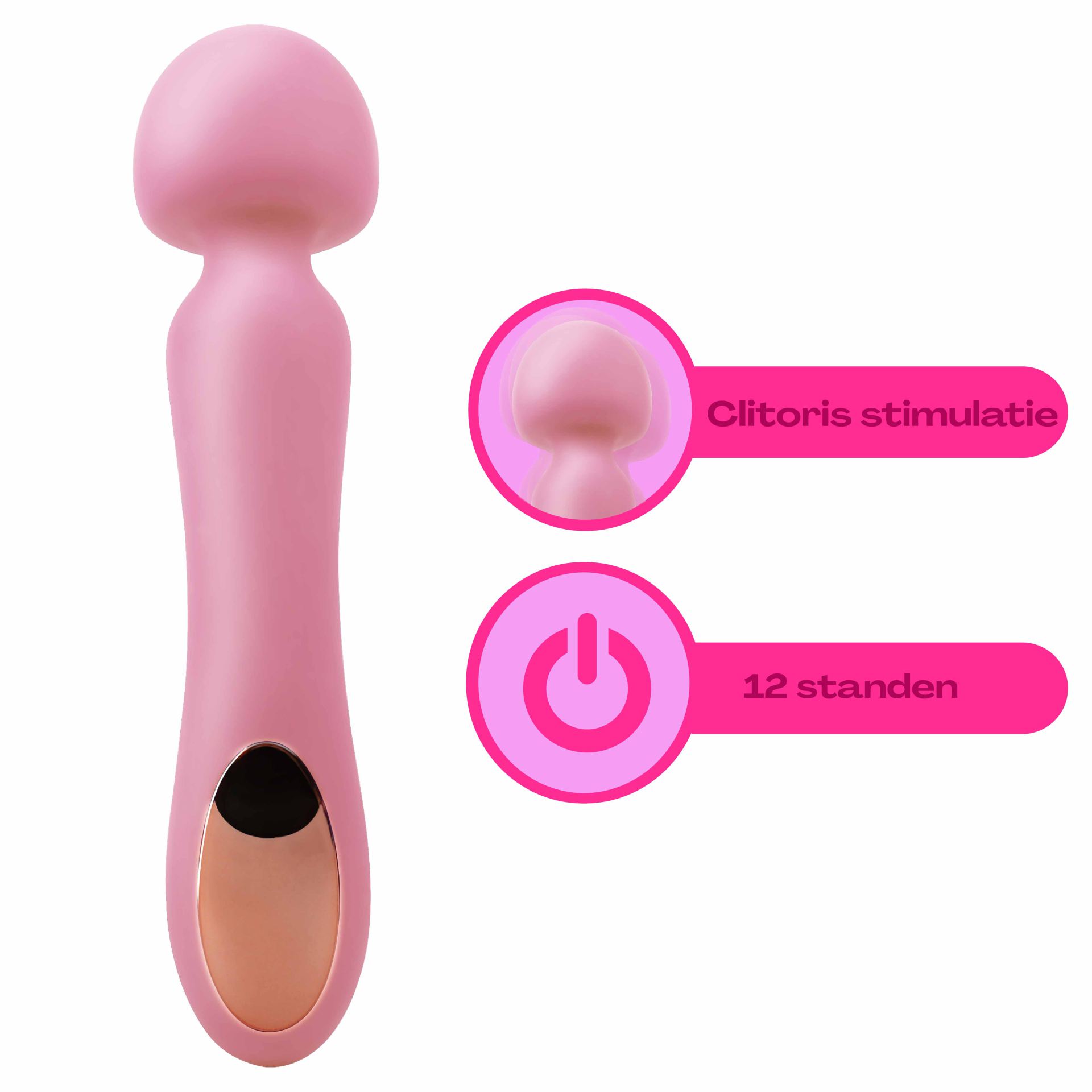 Wand vibrator 23,1cm Lichtroze kopen