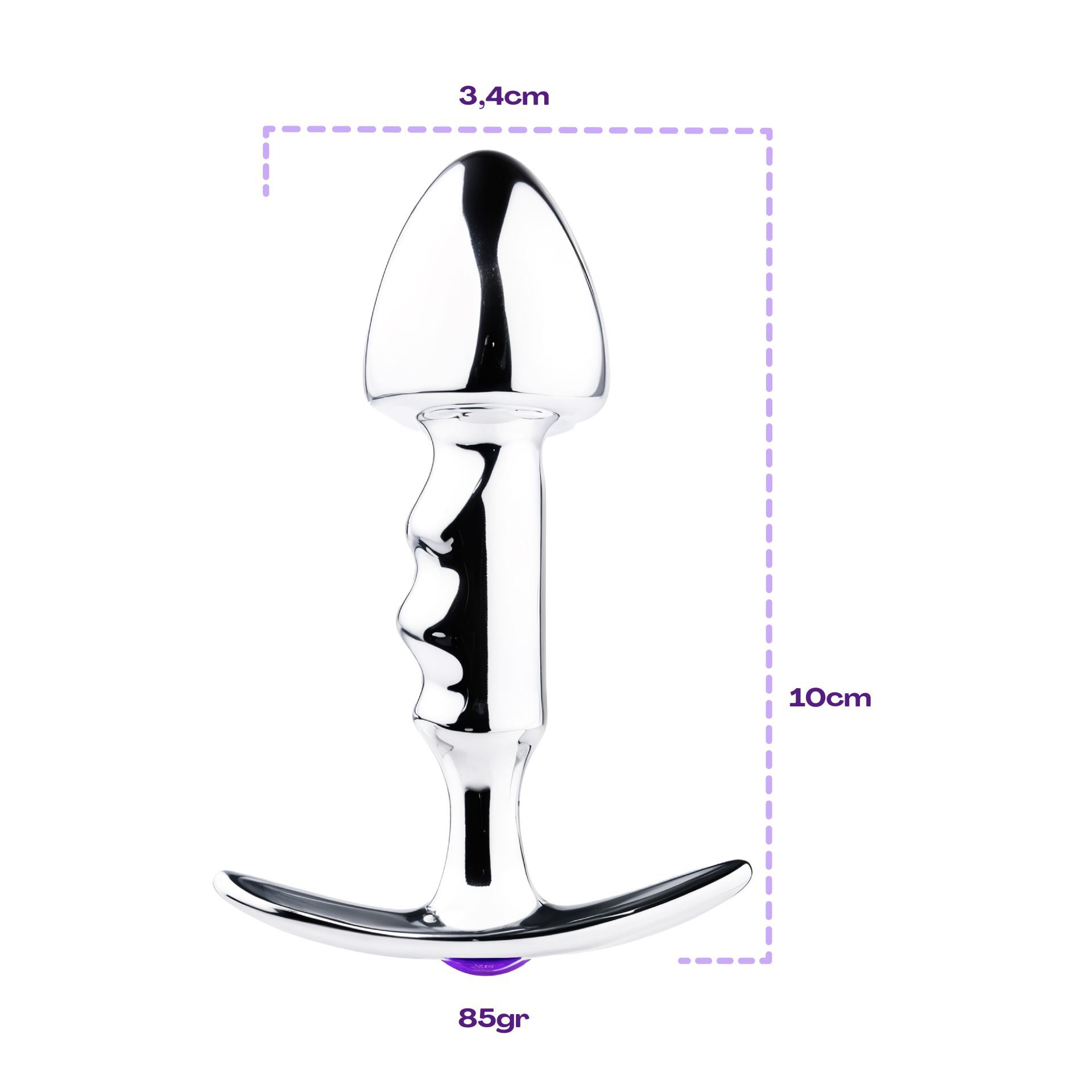 metalen butt plug zilver paars kopen