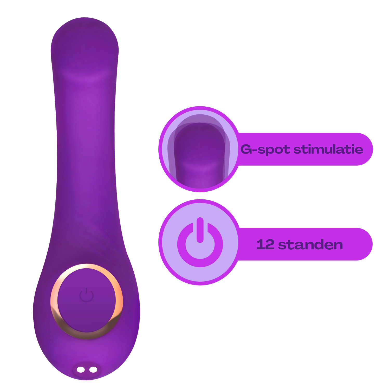 Goedkope G-spot vibrator 16,6cm paars