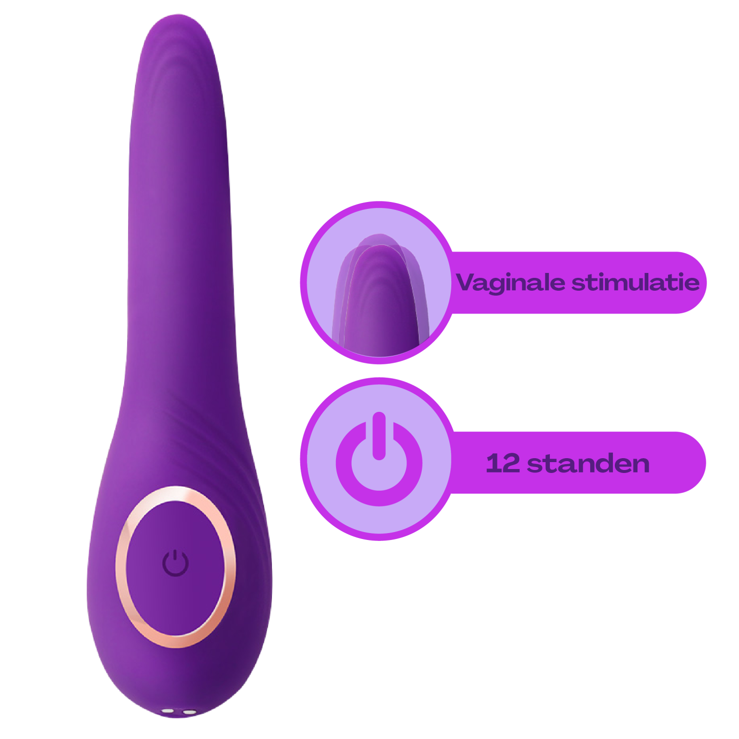 Goedkope Vibrator met tong 118,9cm paars