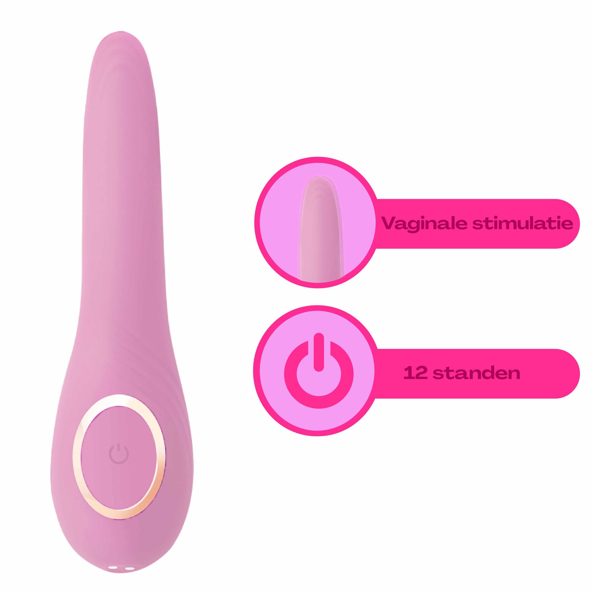 Vibrator met tong - 18,9cm - Lichtroze kopen