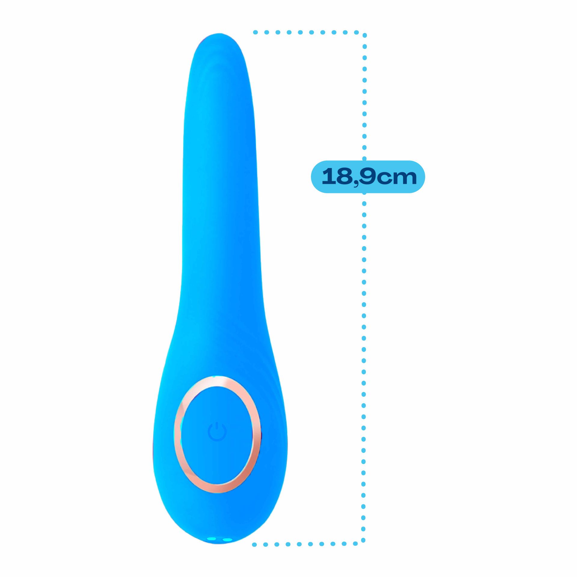 Vibrator met tong - 18,9cm - Blauw kope