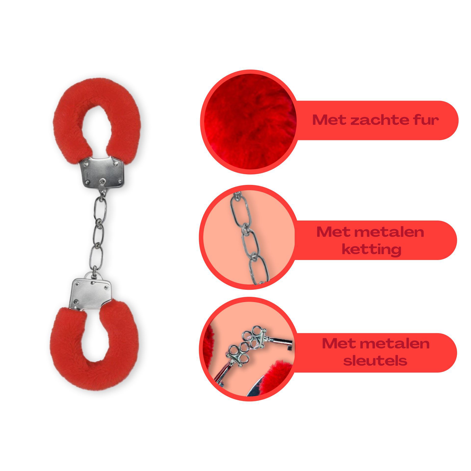 Handboeien imitatiebont rood kopen