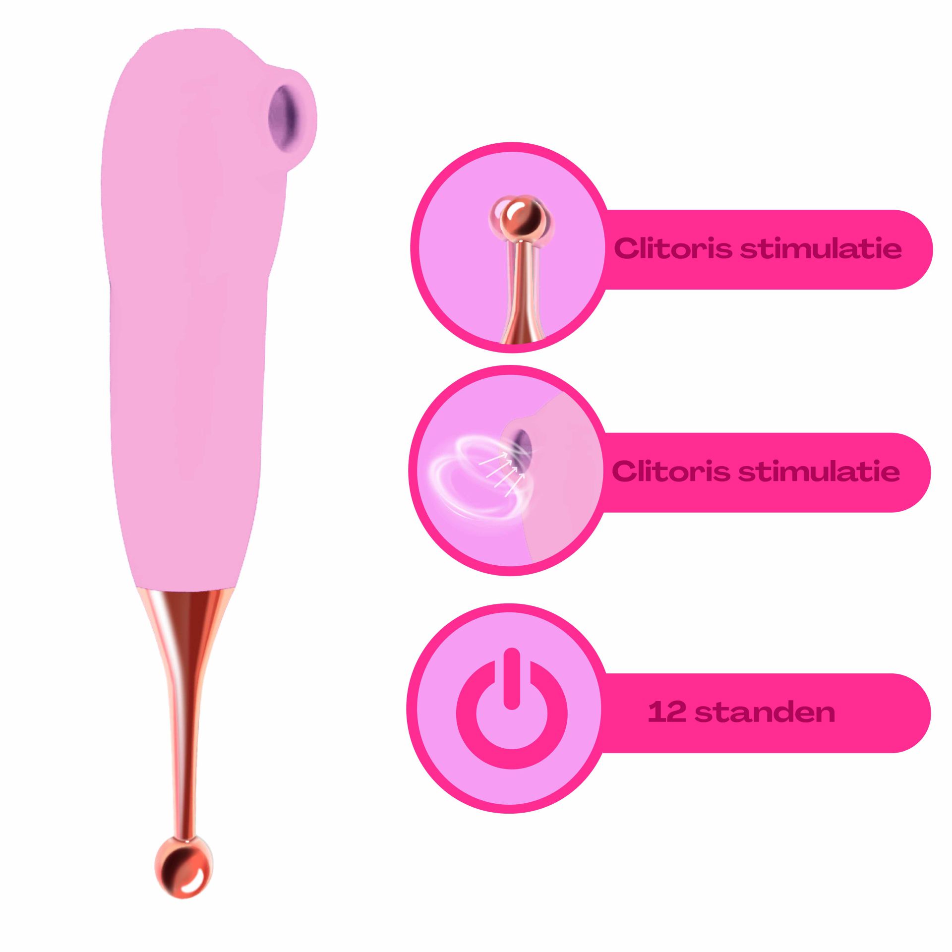 Luchtdruk vibrator 18,5cm Lichtroze kopen