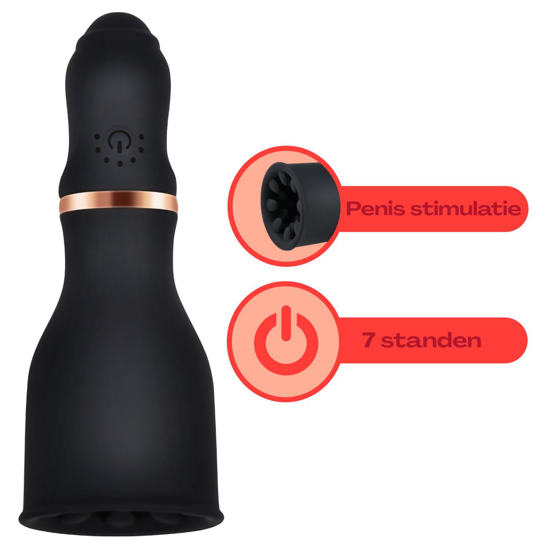 Vibrerende penis vibrator zwart kopen