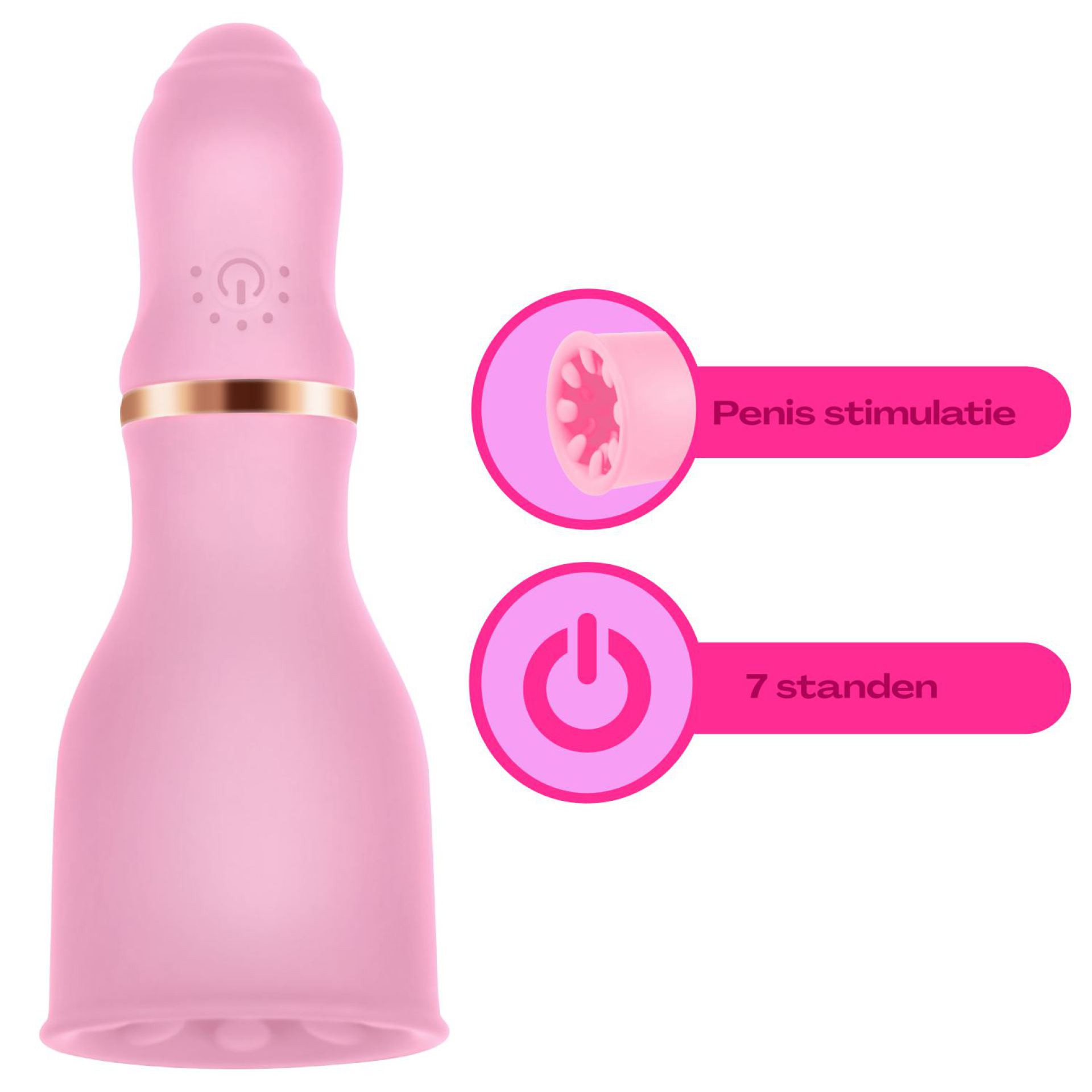 Vibrerende penis vibrator lichtroze kopen