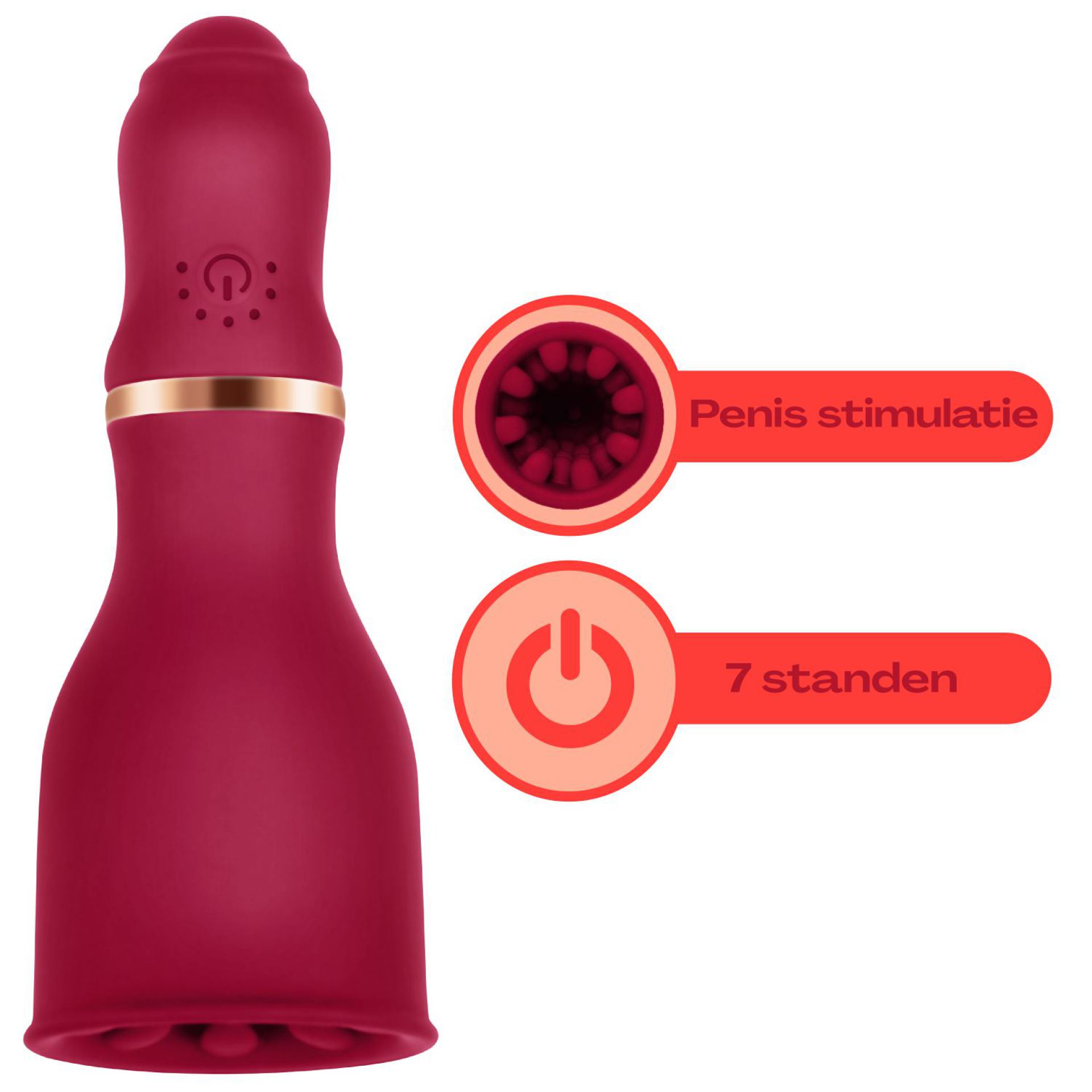 Vibrerende penis vibrator Rood bestellen