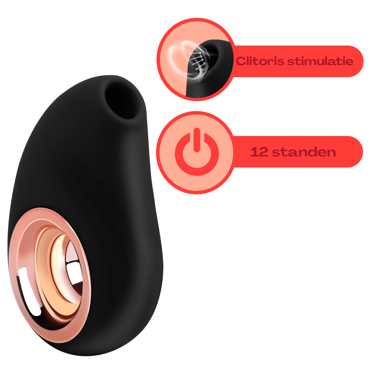 Goedkope Luchtdruk vibrator vis 10,2cm zwart