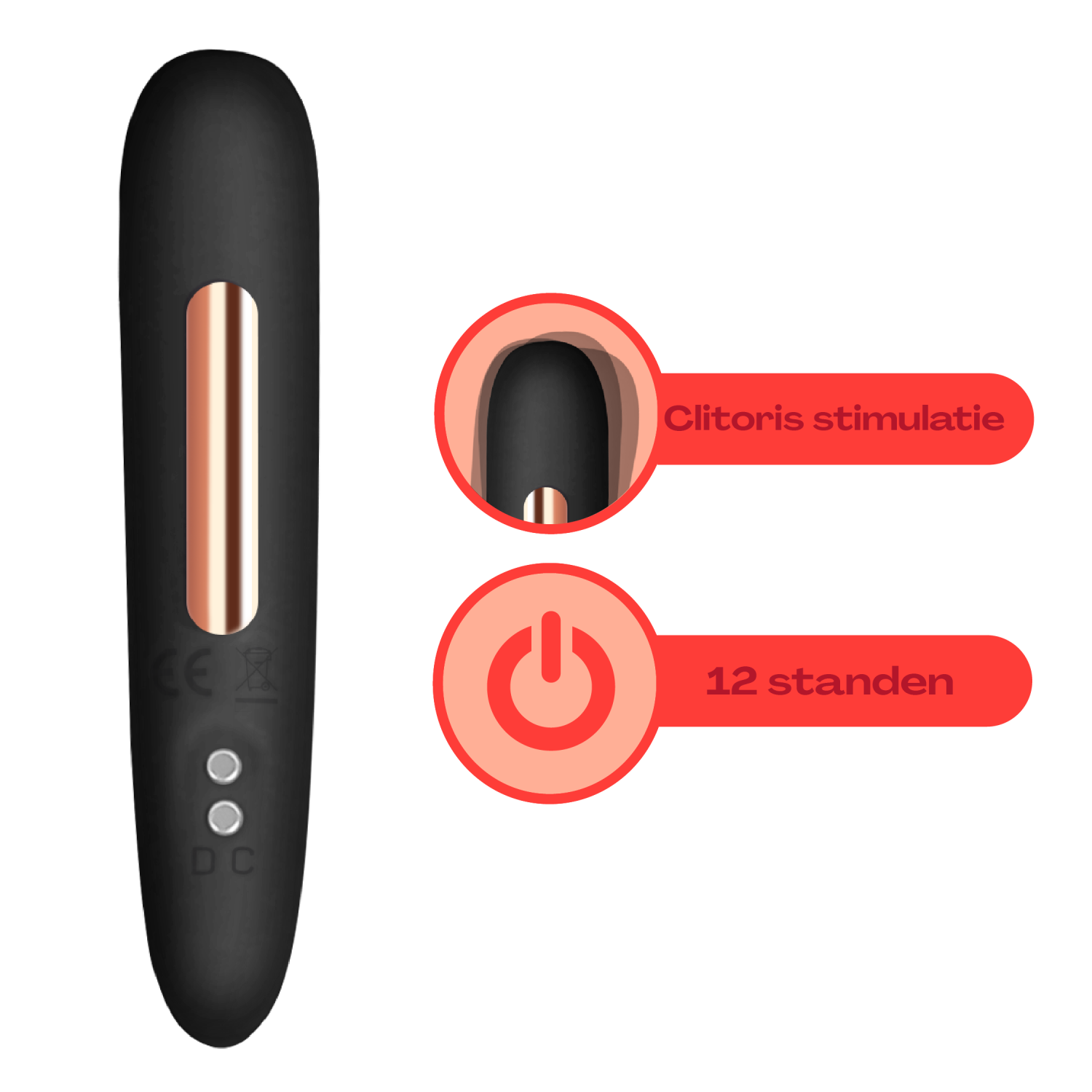 Goedkope Bullet vibrator 10cm zwart