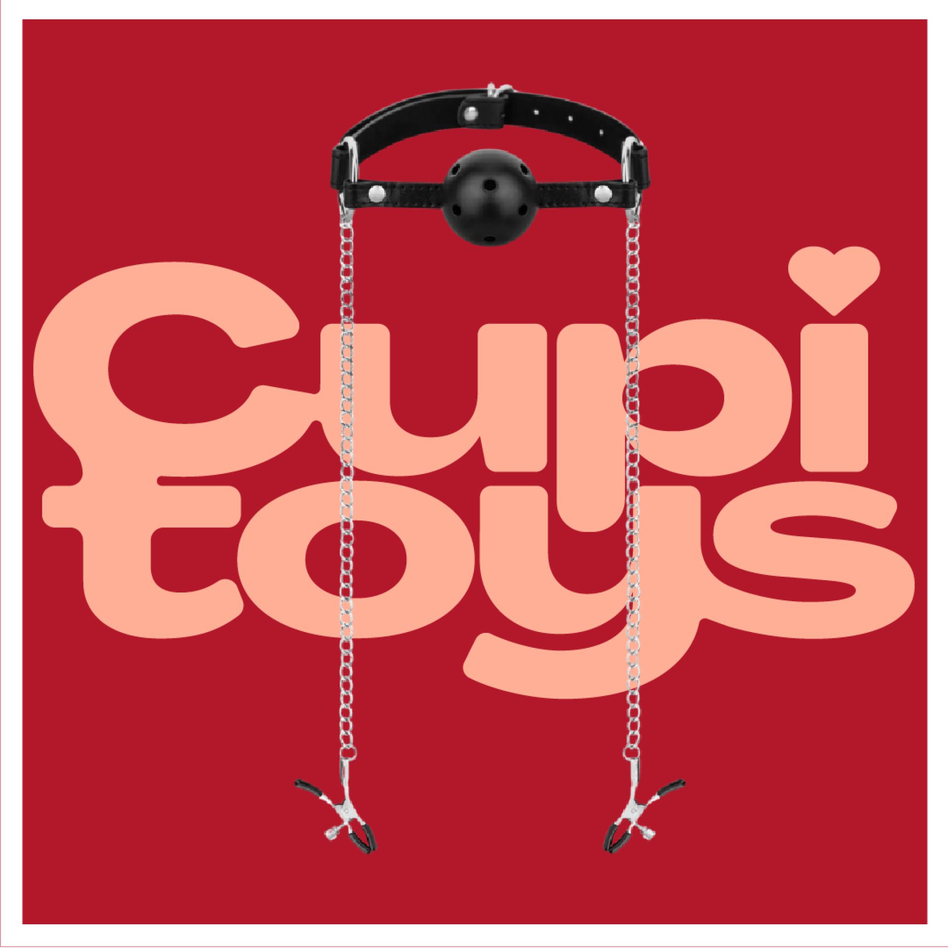 Tepelklemmen ball gag zilver zwart goedkoop