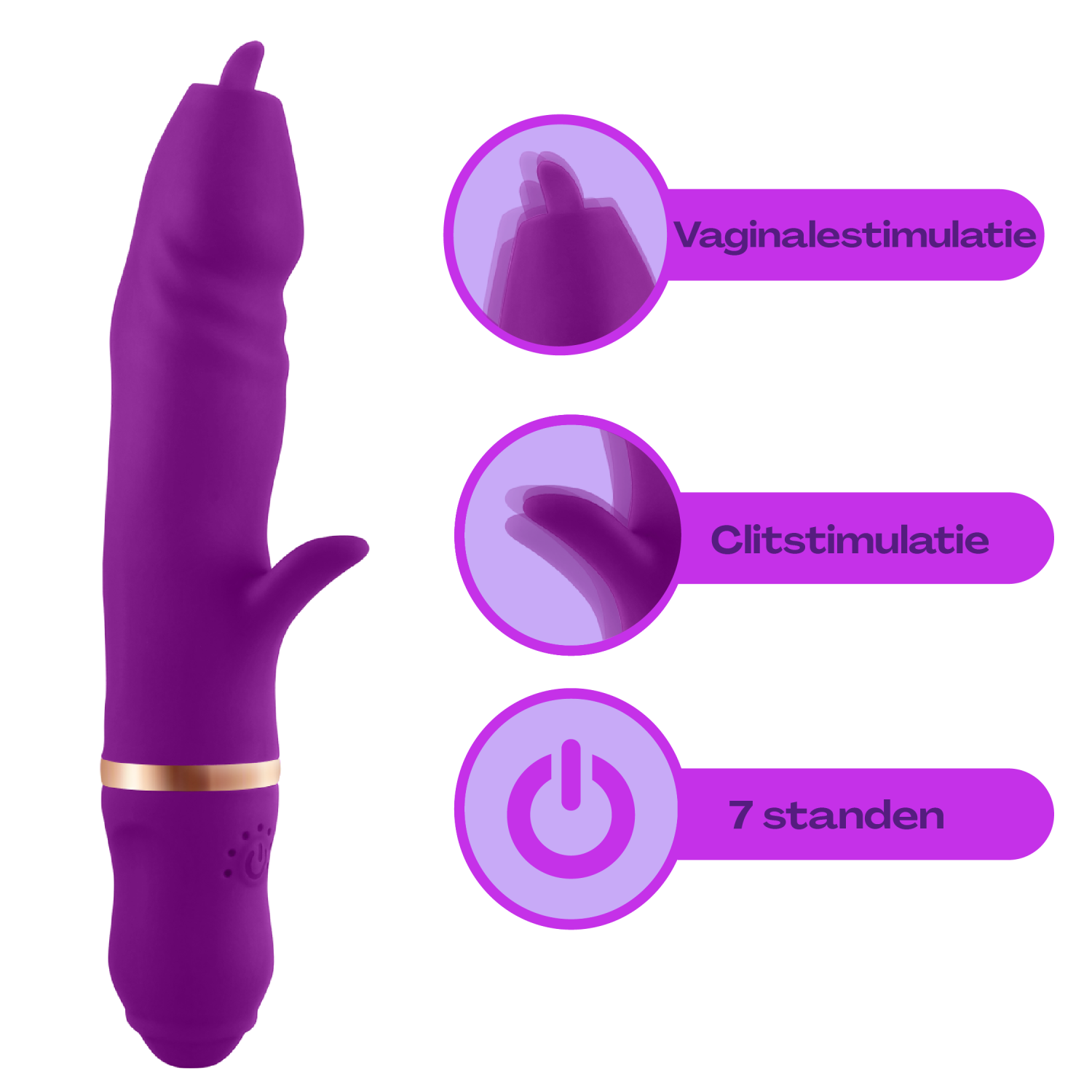 Goedkope Tarzan vibrator tong 22,7cm paars