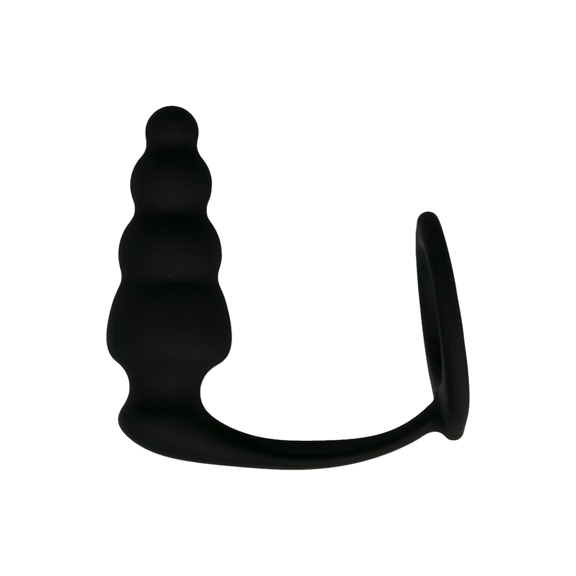 Cockring butt plug geribbeld zwart