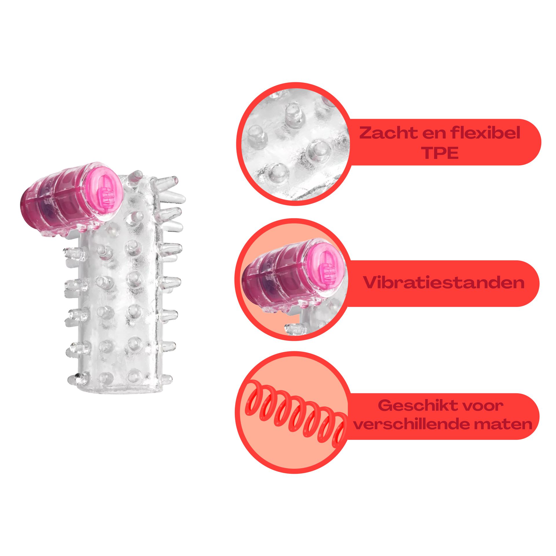 Penis sleeve bullet vibrator transparant kopen