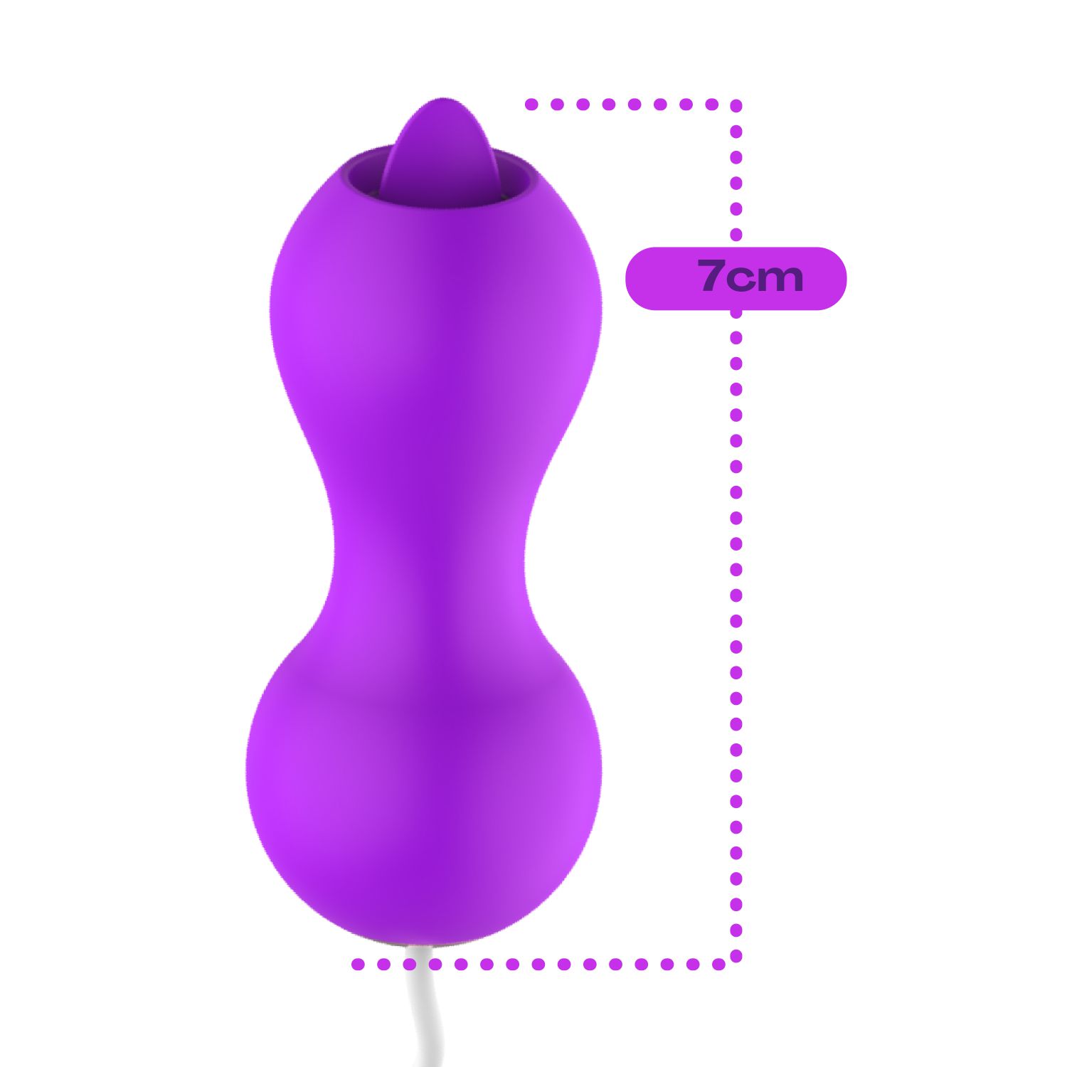 Online vibrerend ei met tong 7cm paars