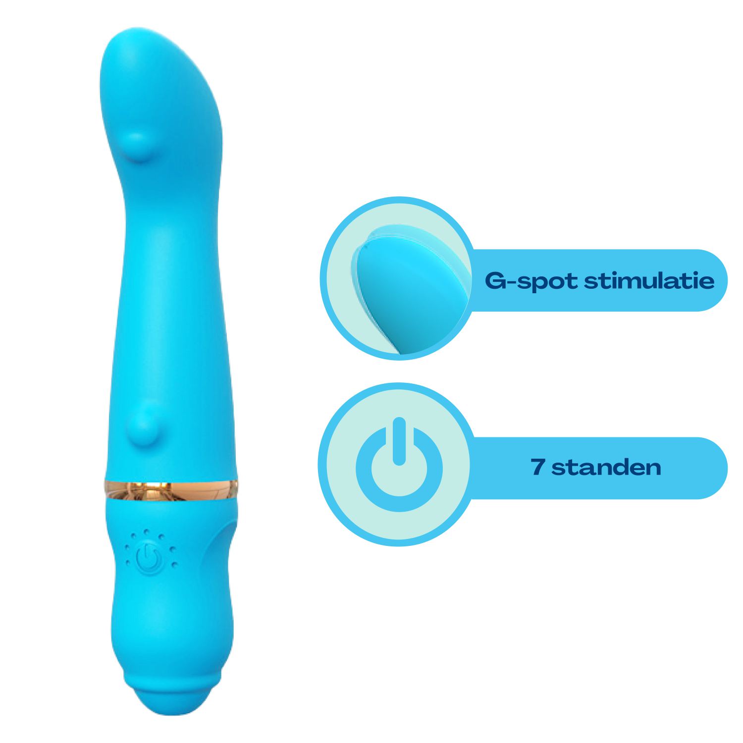 goedkope  Vibrator vingervorm blauw 19,8cm