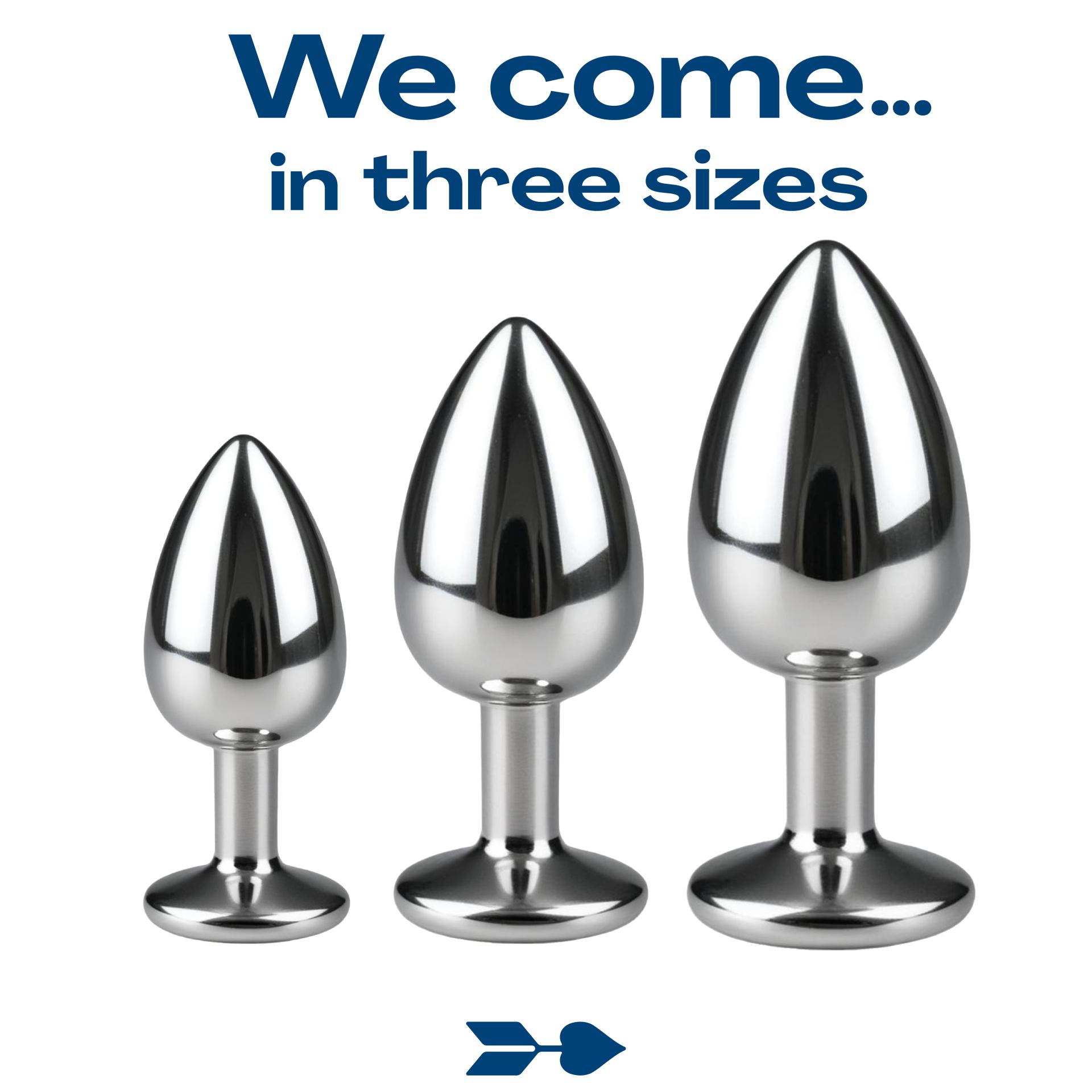 Metalen butt plug set van 3 zilver wit kopen