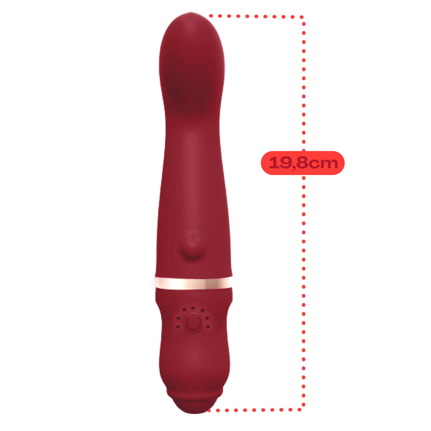 Vibrator vingervorm 19,8cm Rood
