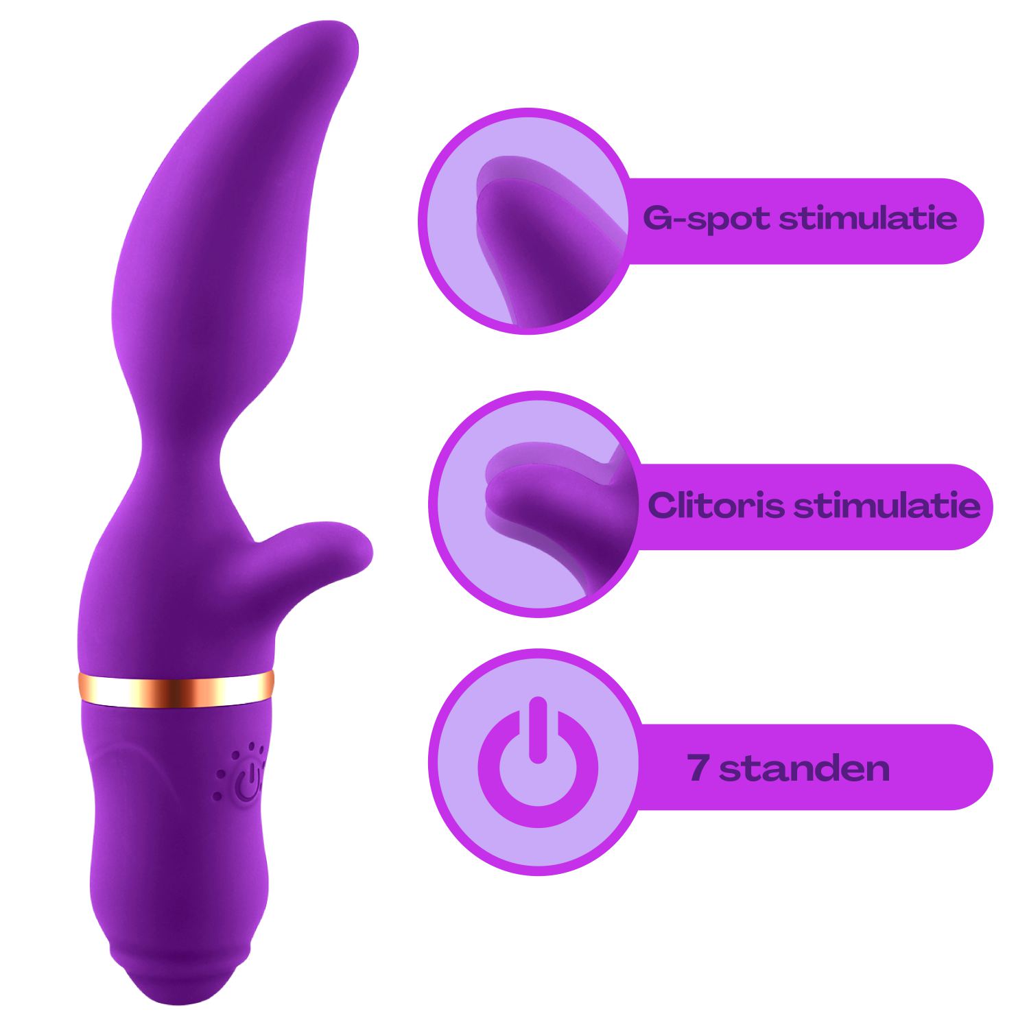 Tarzan vibrator mangovorm 19,8cm paars