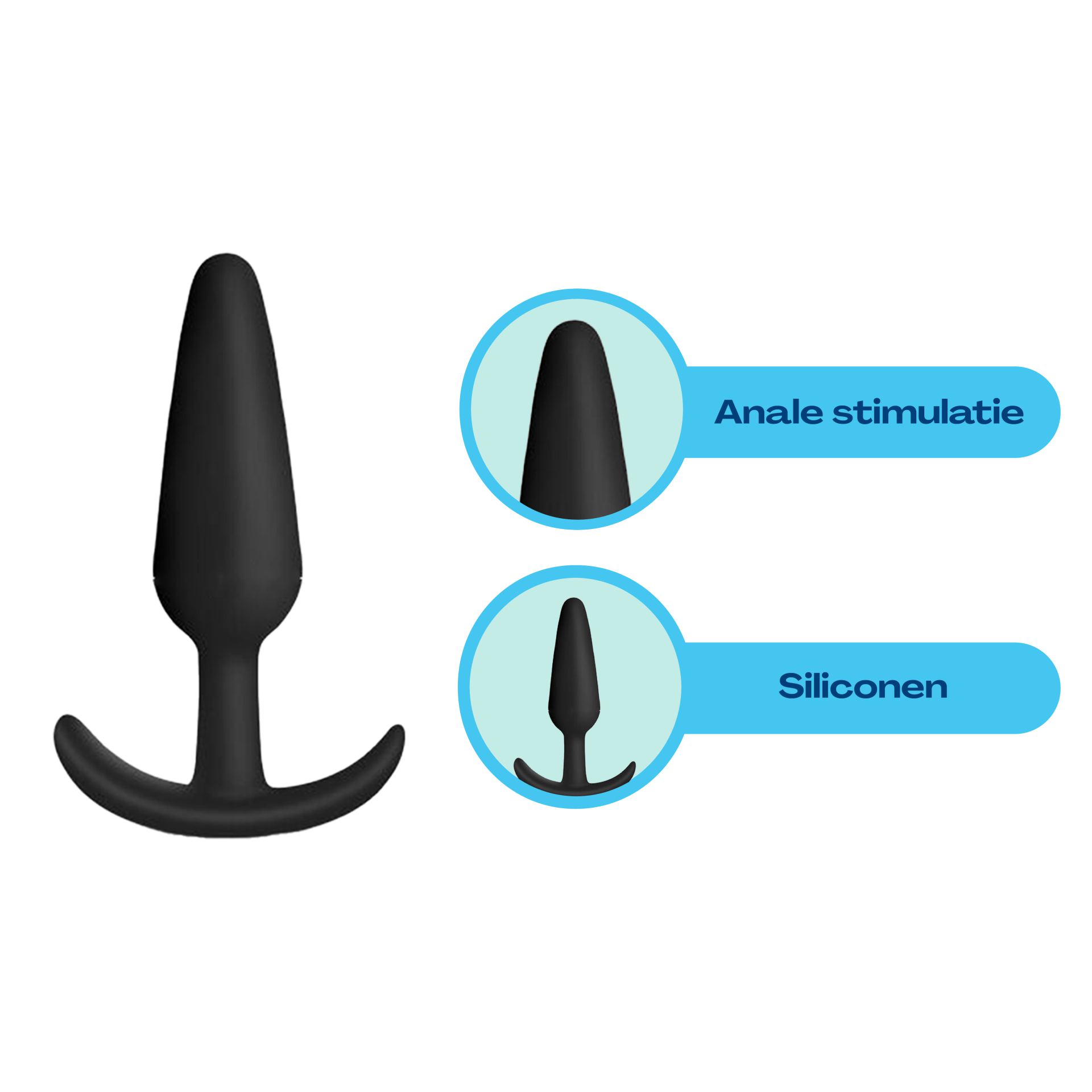 Siliconen butt plug set anker zwart online