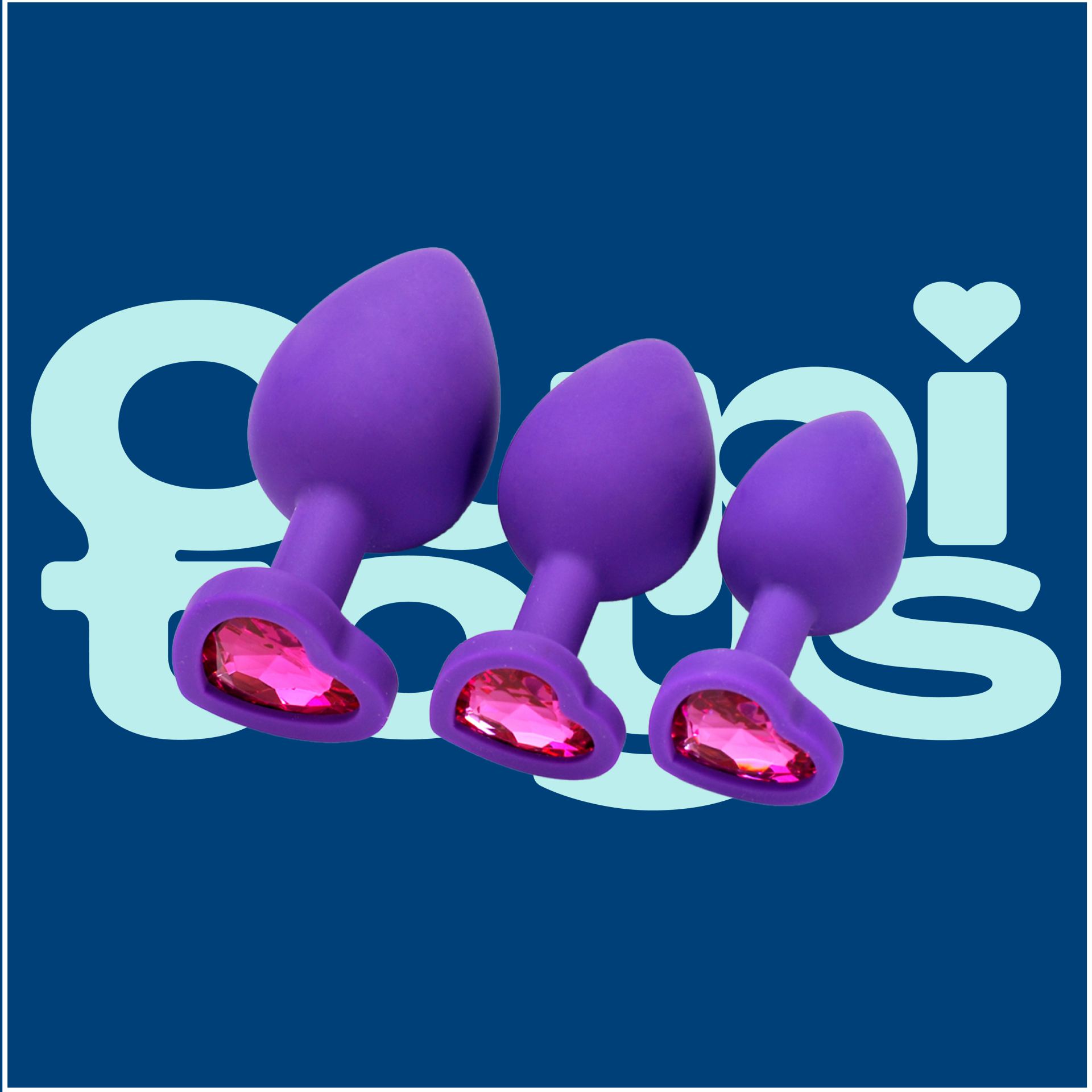 Siliconen butt plug paars hartje online