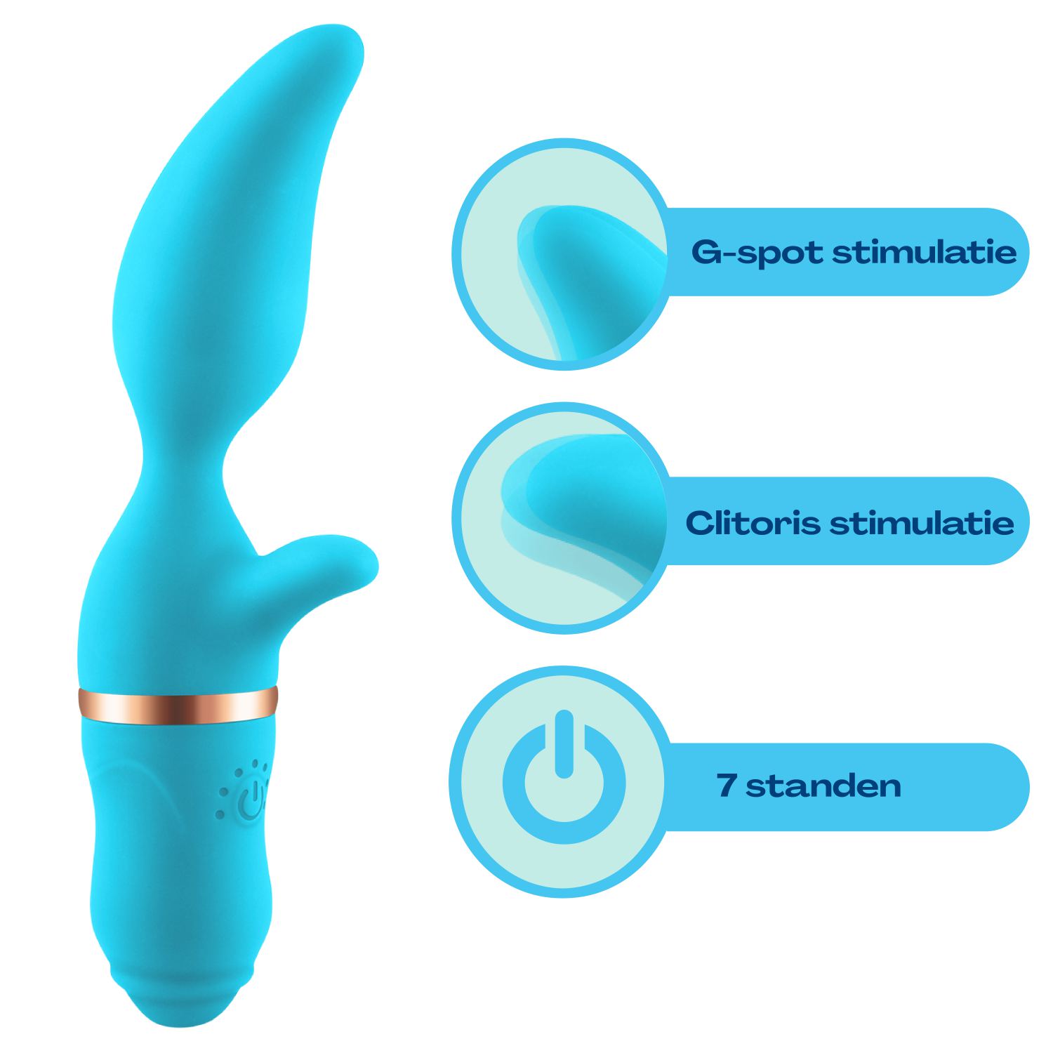 blauw Tarzan vibrator mangovorm 19,8cm